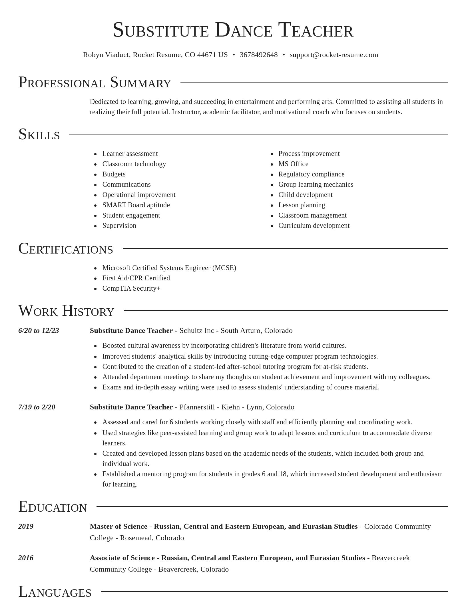 Director resume template