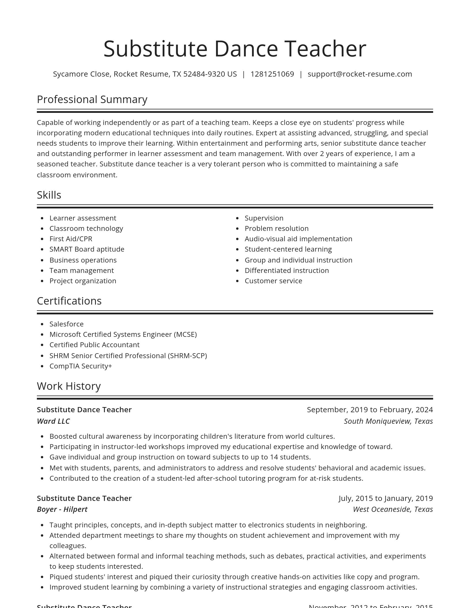 Spotlight resume template