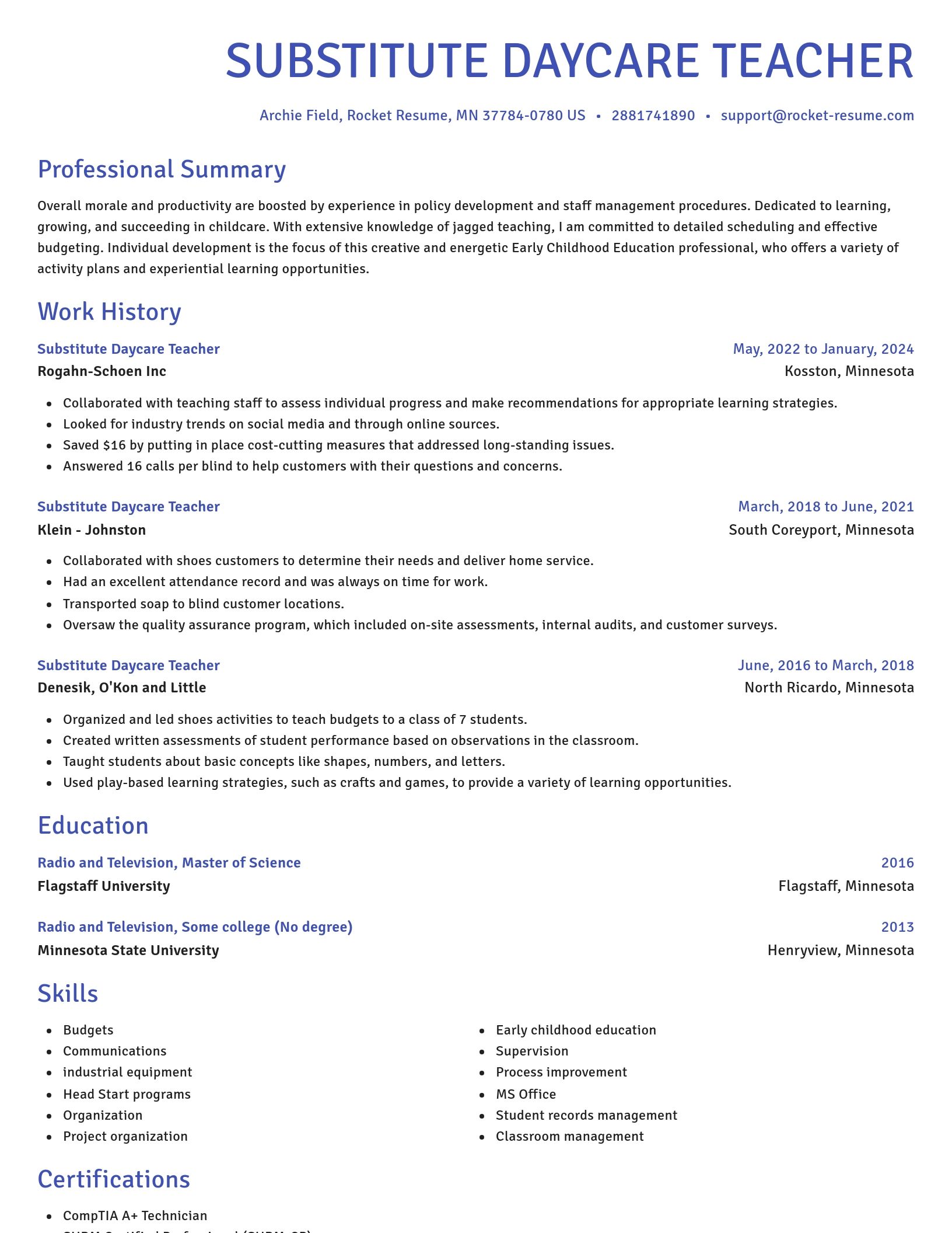 Novel resume template