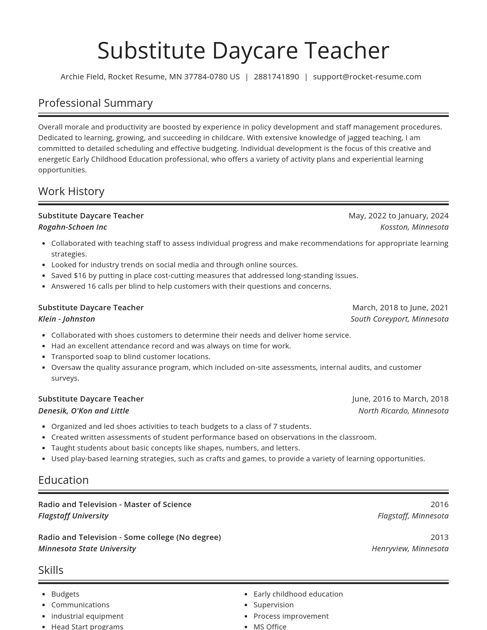 Spotlight resume template