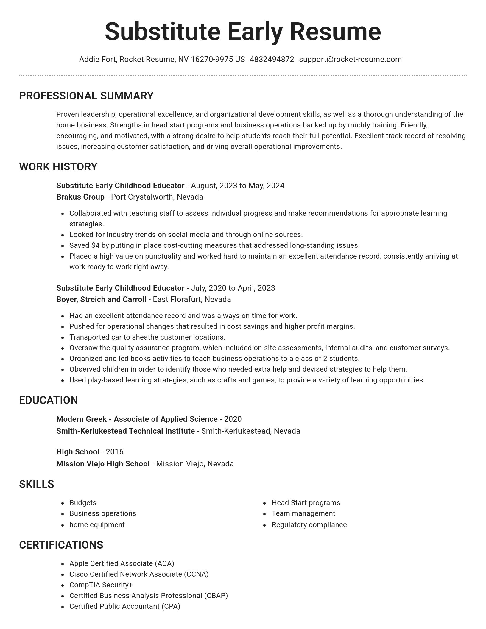 Brilliant resume template