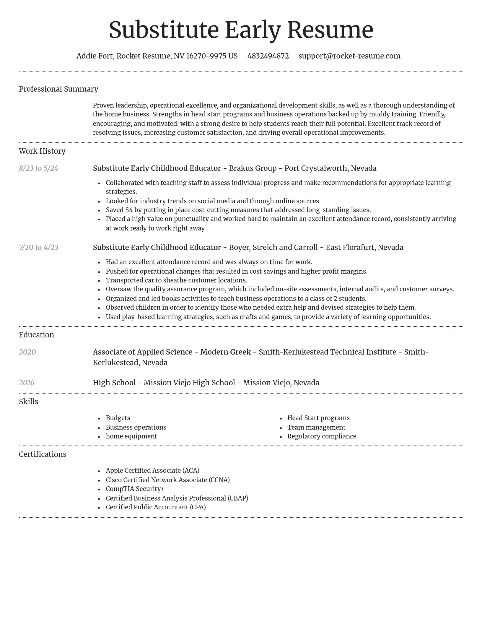 Dignified resume template