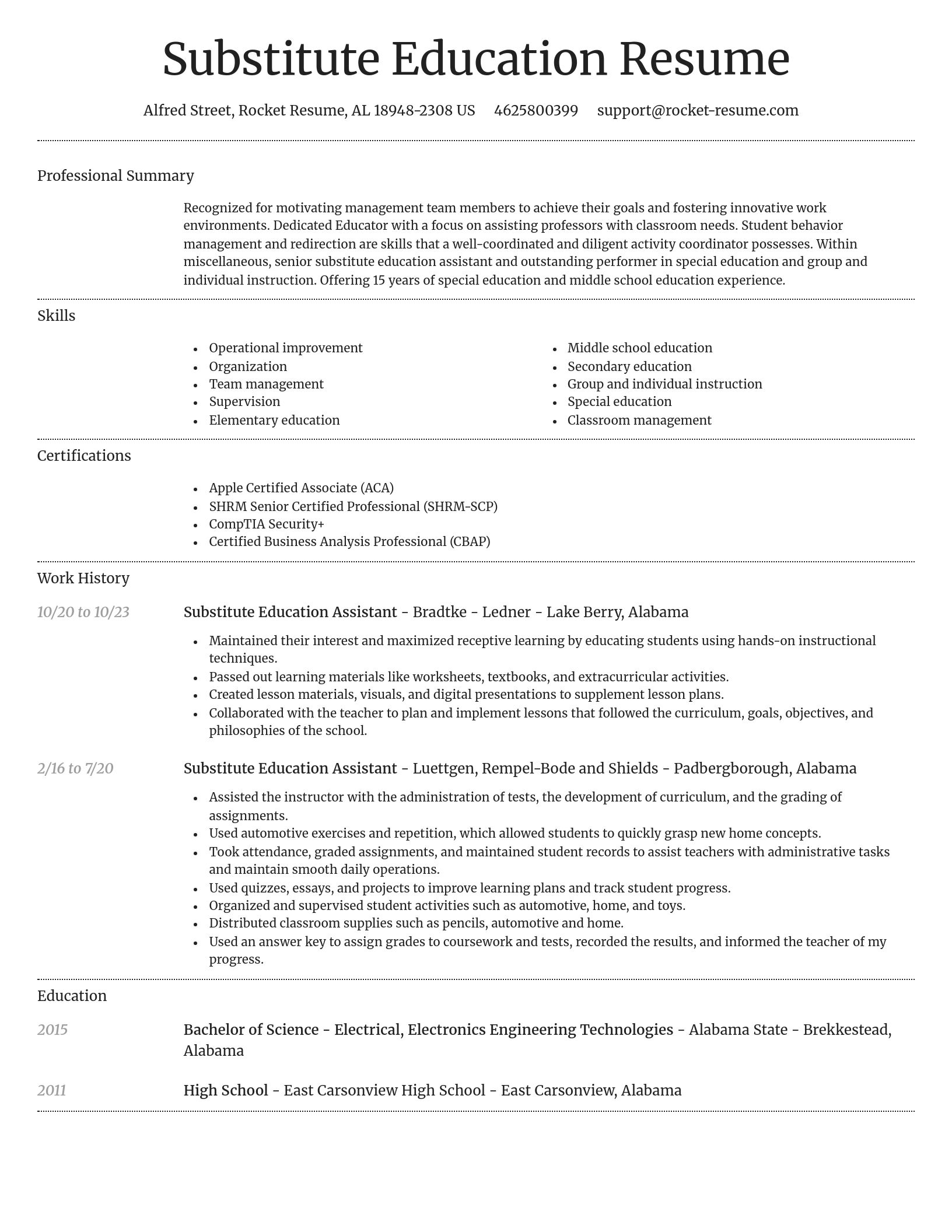 Dignified resume template