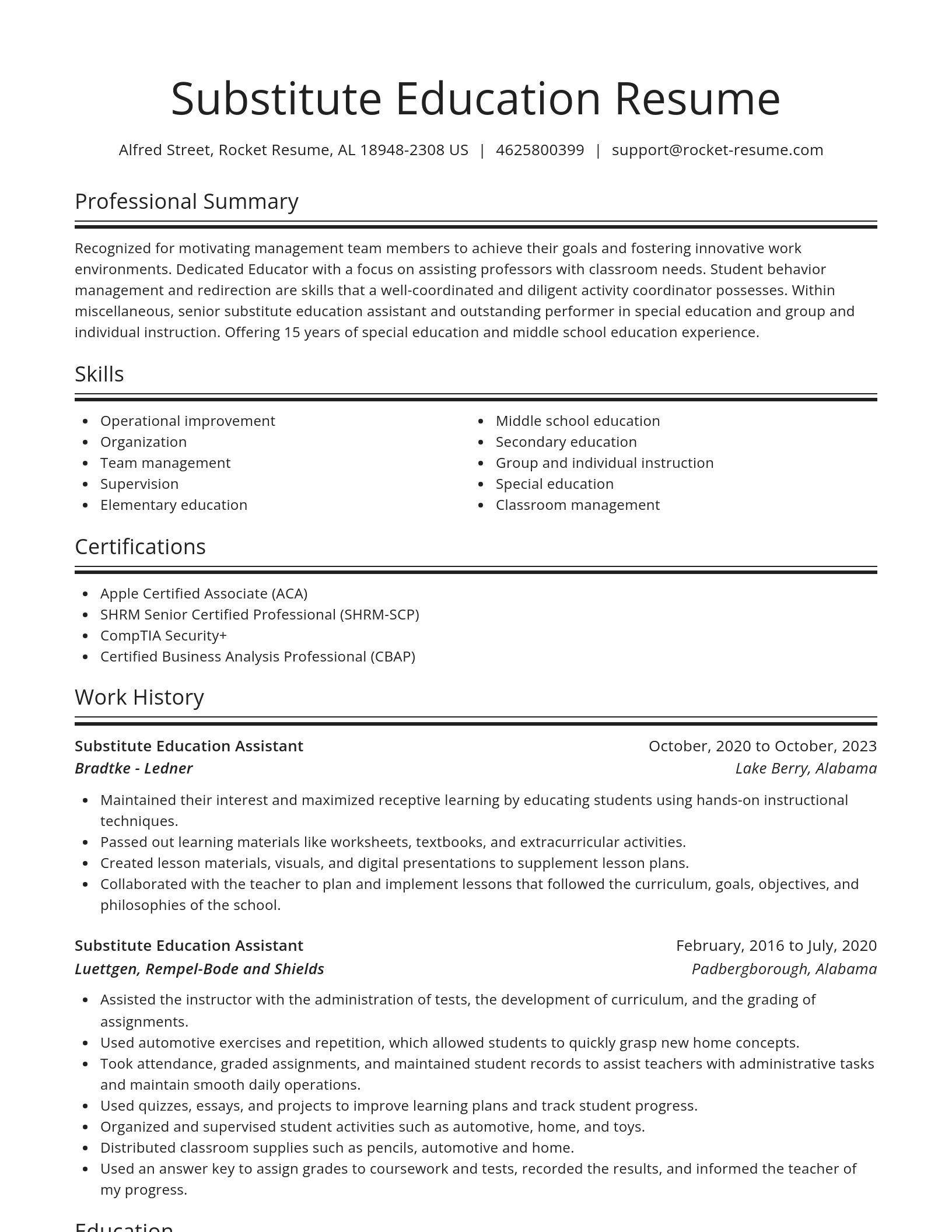 Spotlight resume template