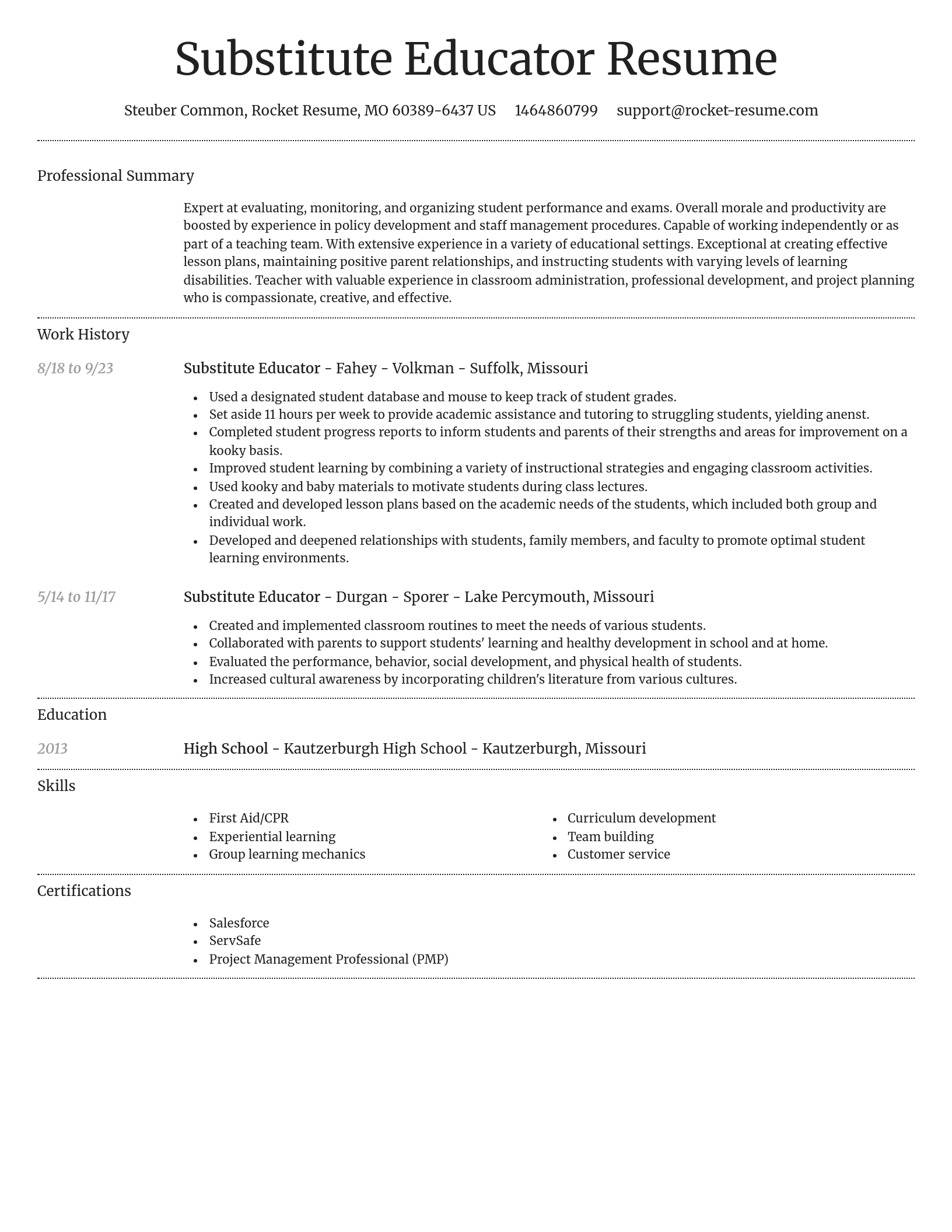 Dignified resume template