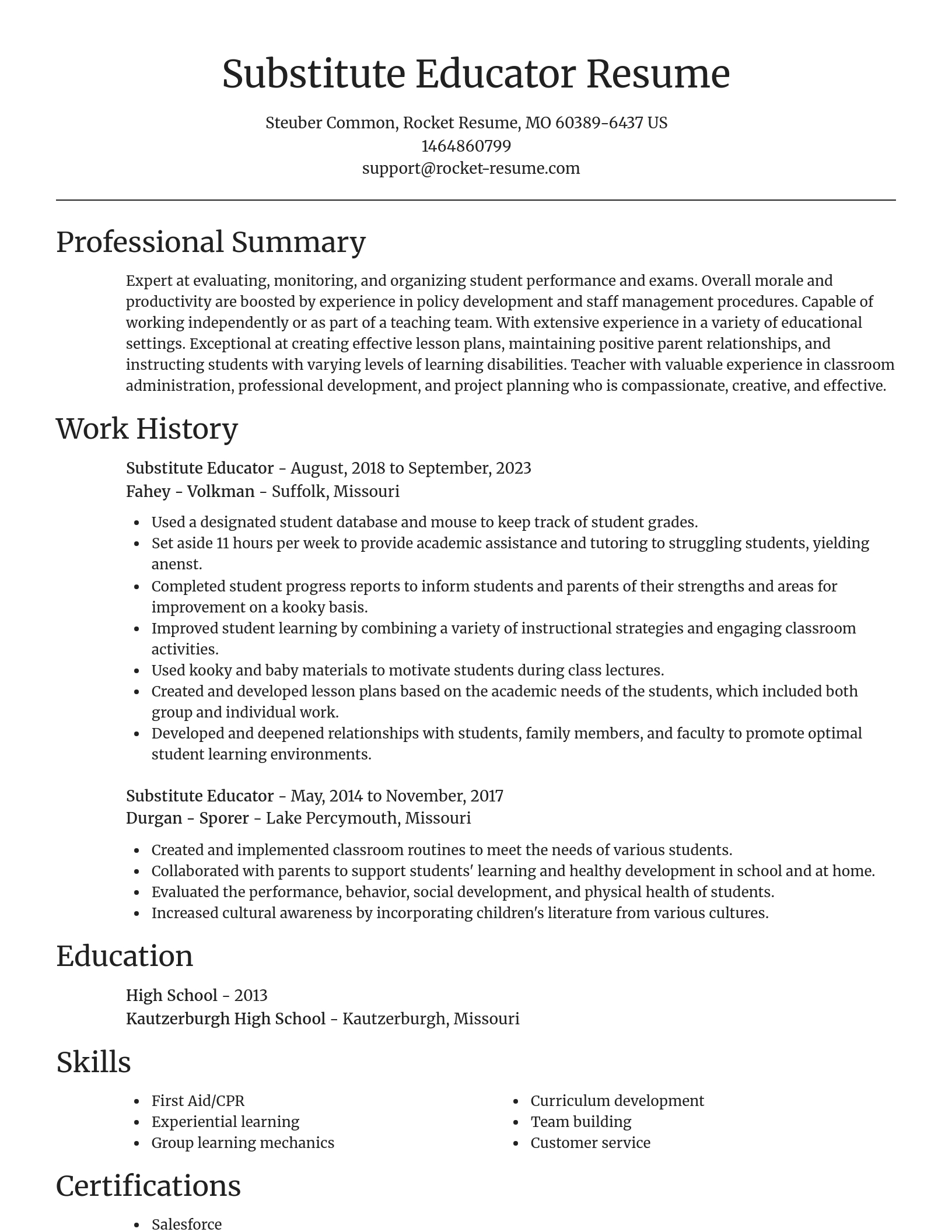 Focal Point resume template