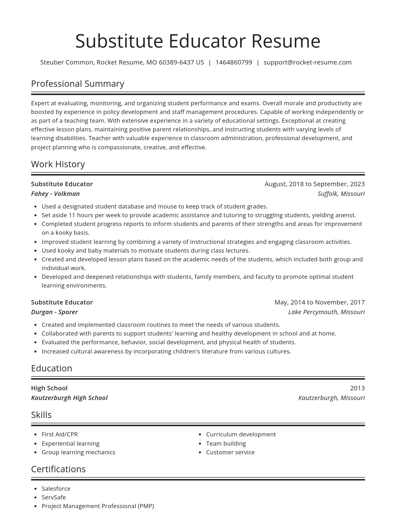 Spotlight resume template