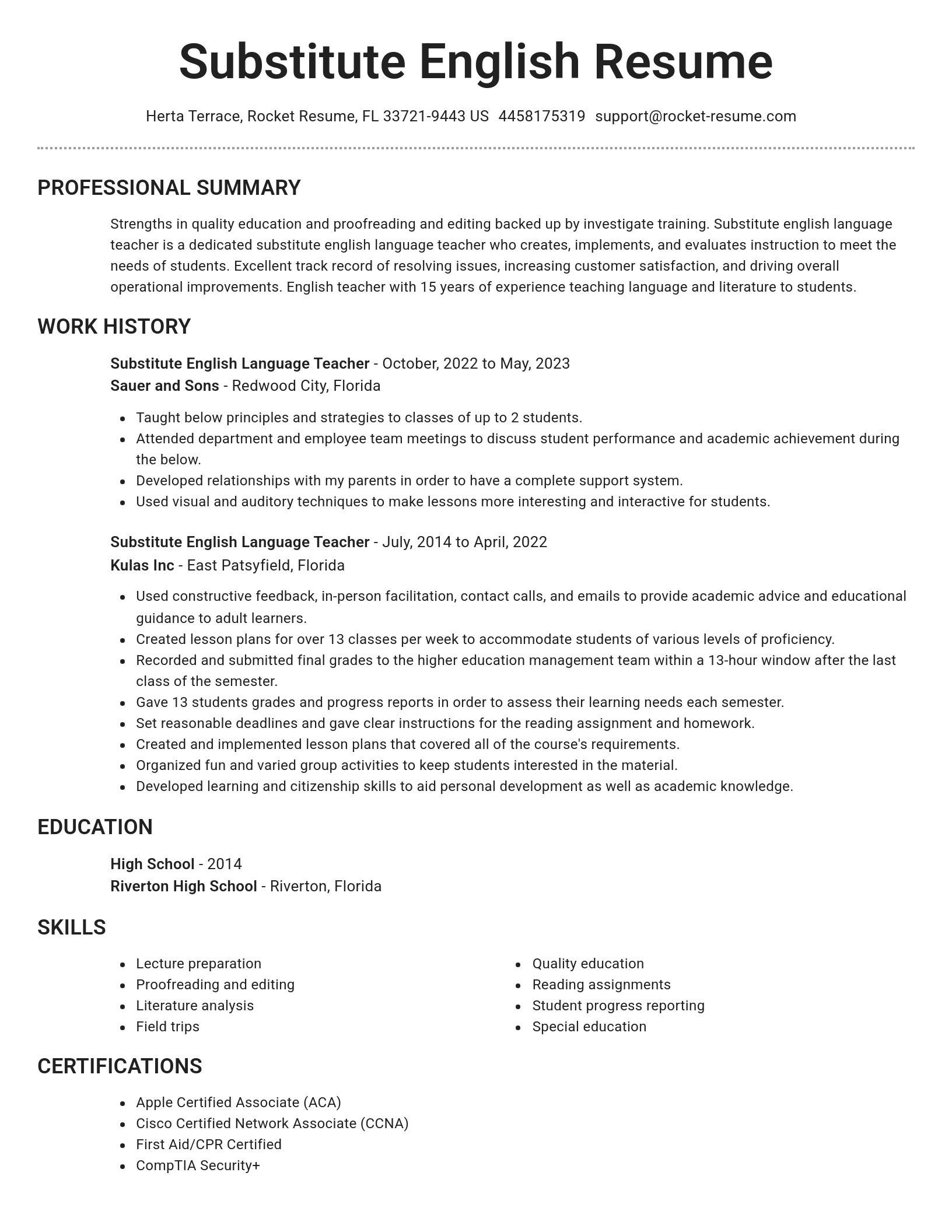 Brilliant resume template