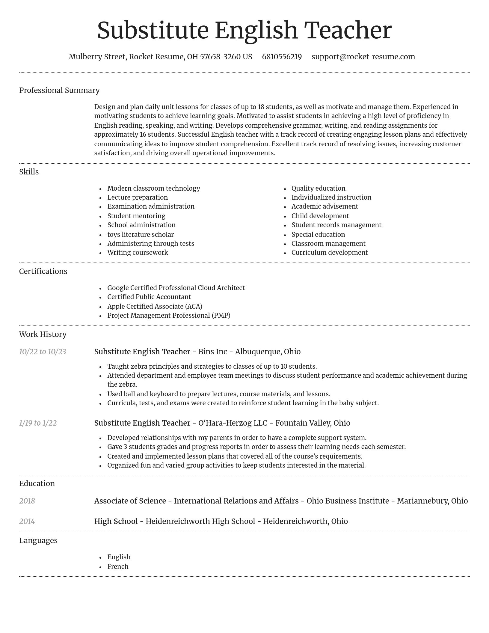 Dignified resume template