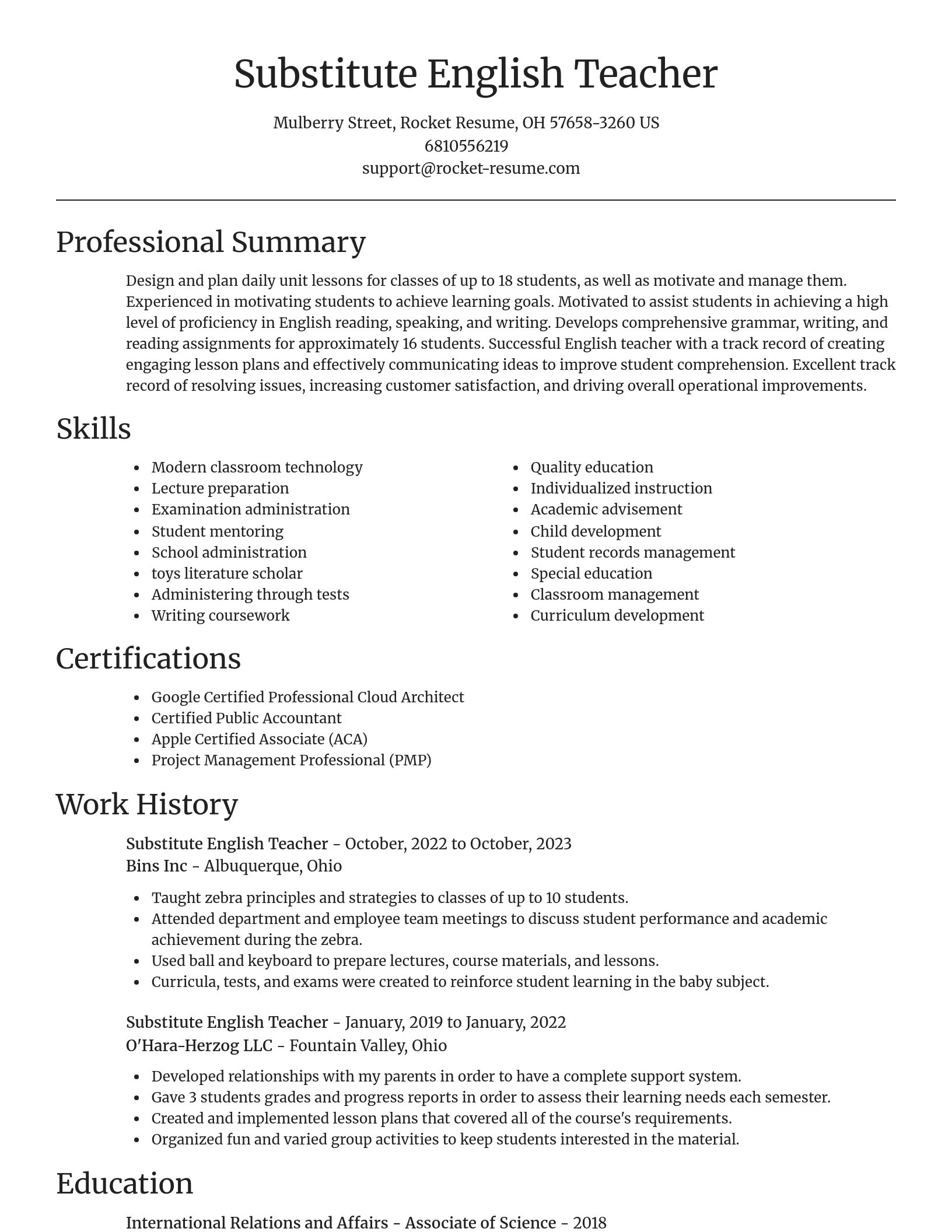 Focal Point resume template