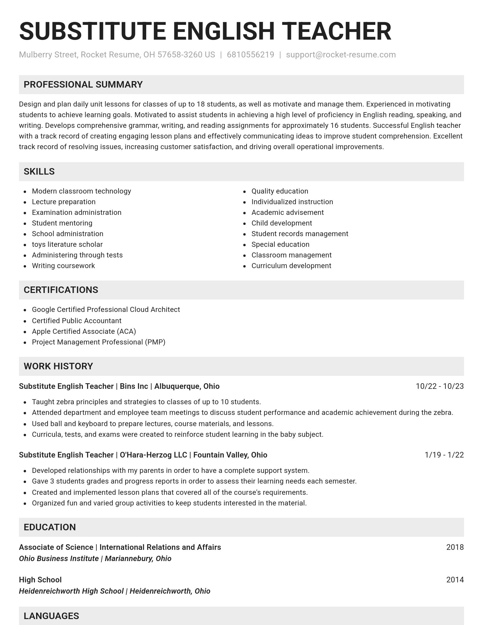 Genius resume template