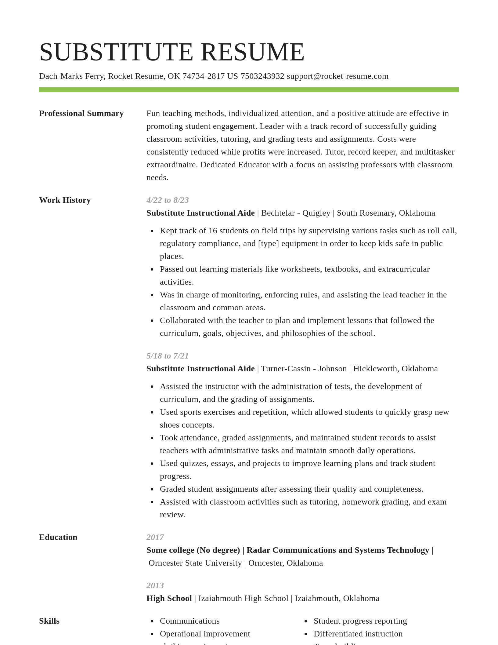 Smart resume template