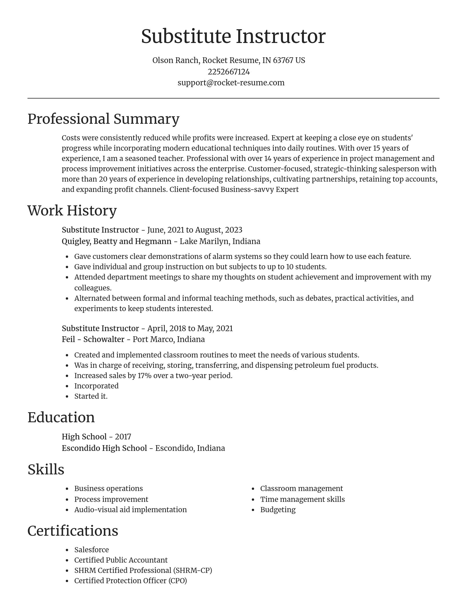 Focal Point resume template