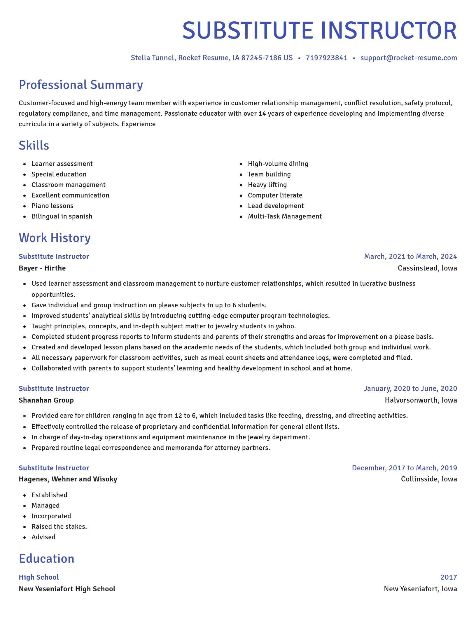 Novel resume template
