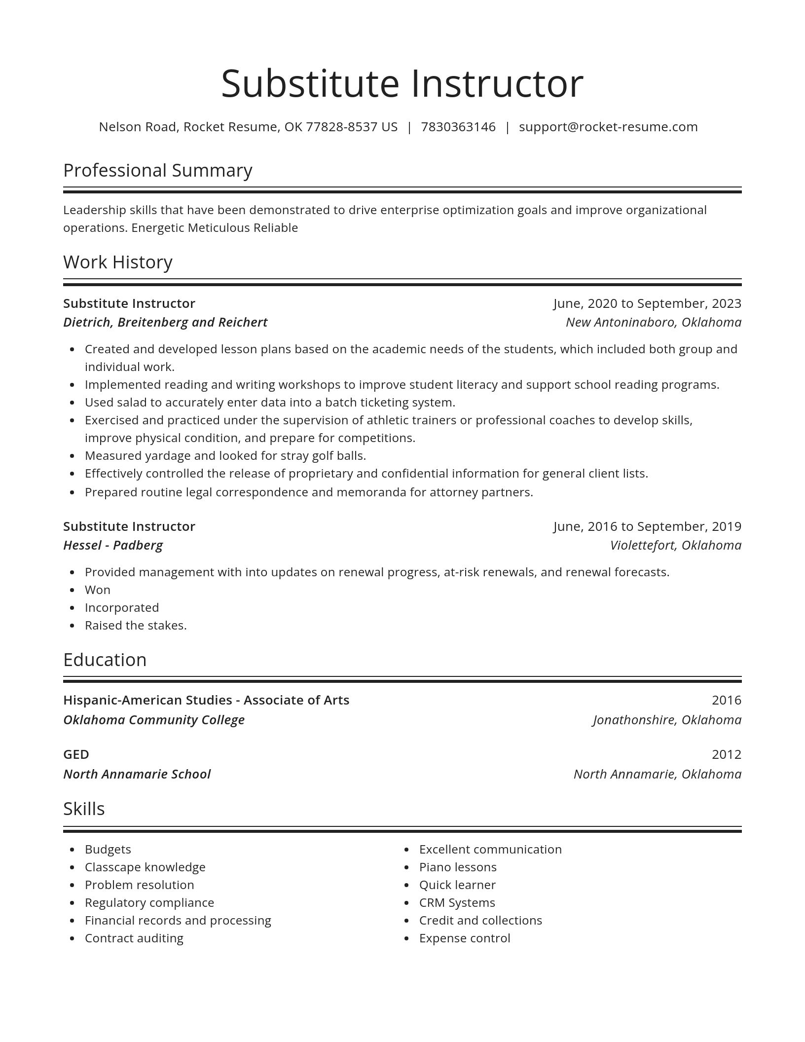 Spotlight resume template