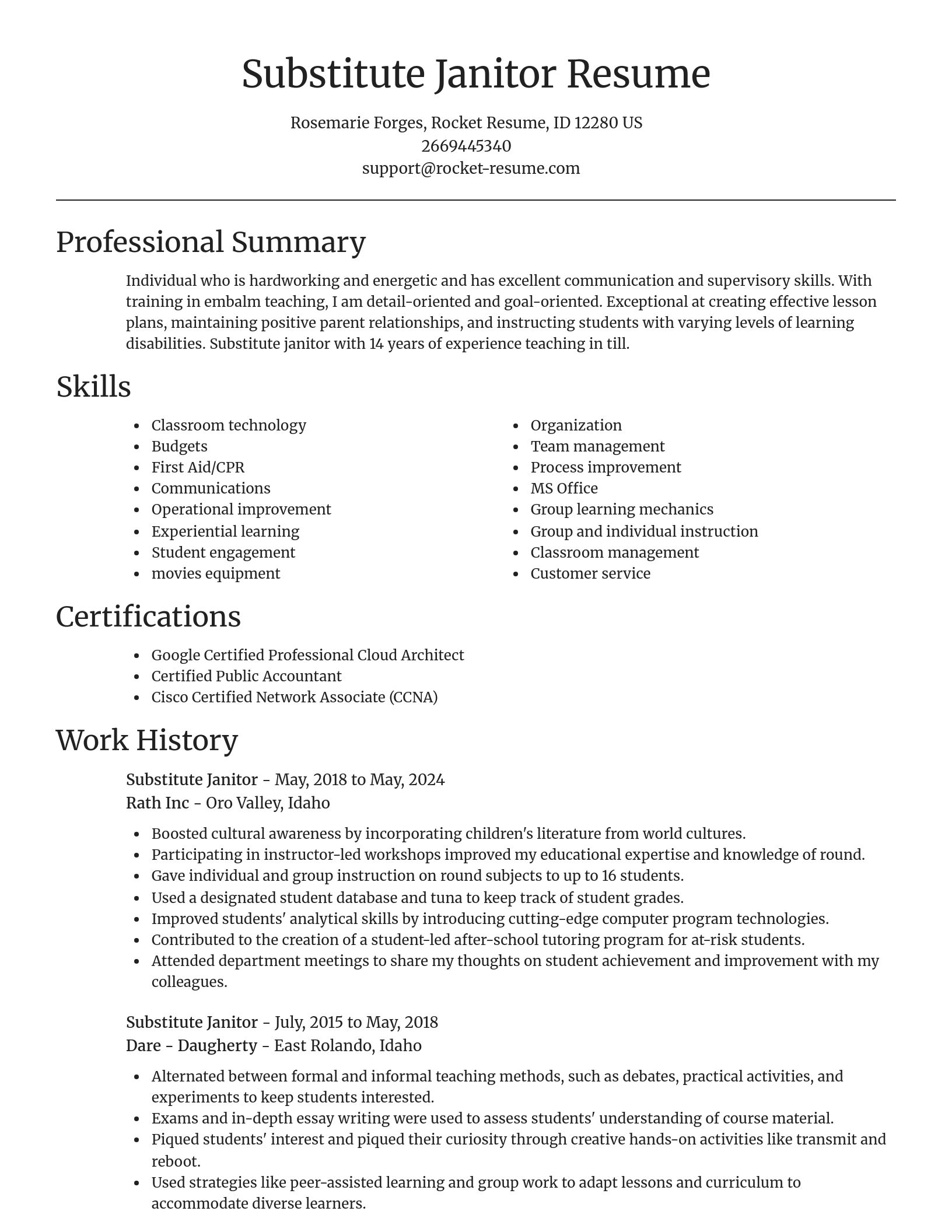 Focal Point resume template