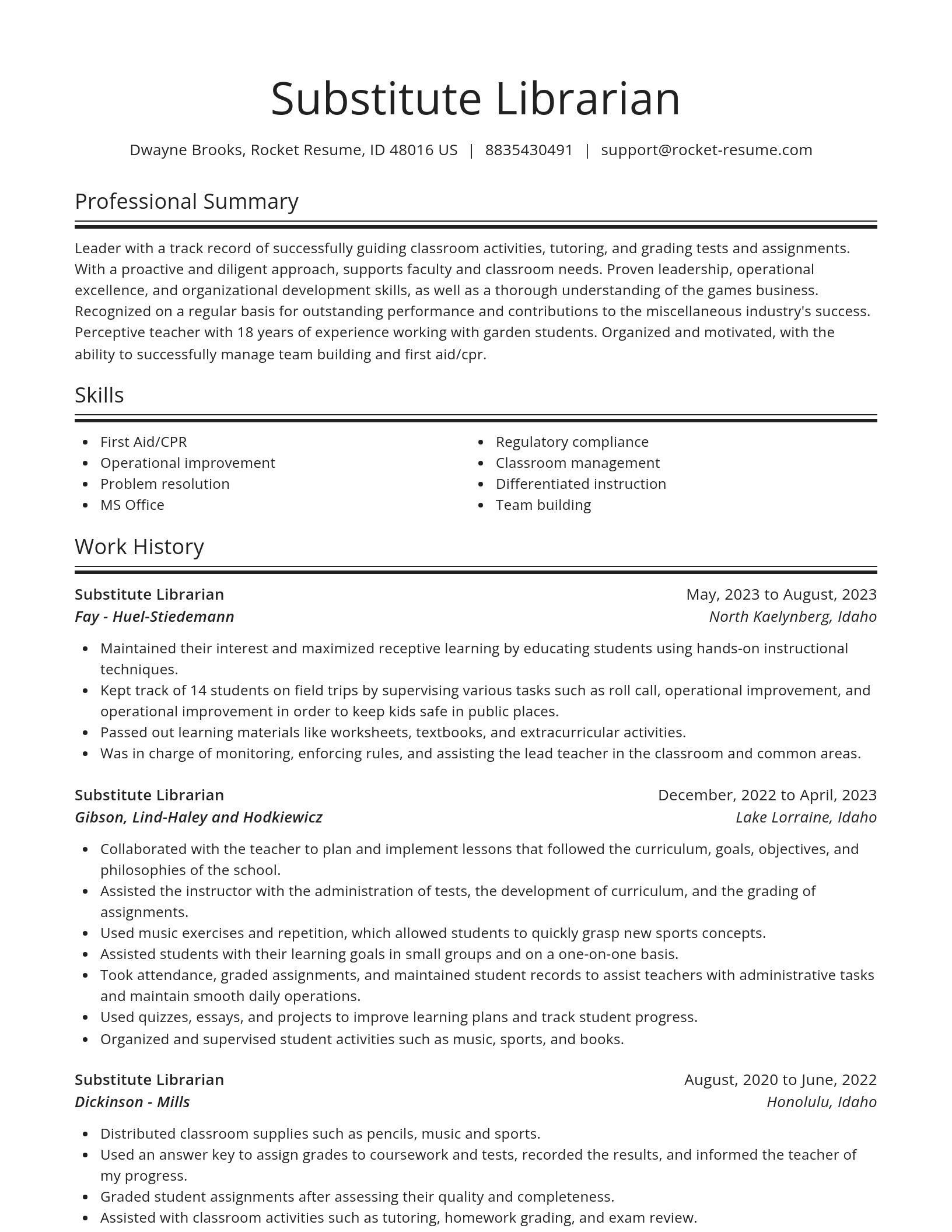Spotlight resume template