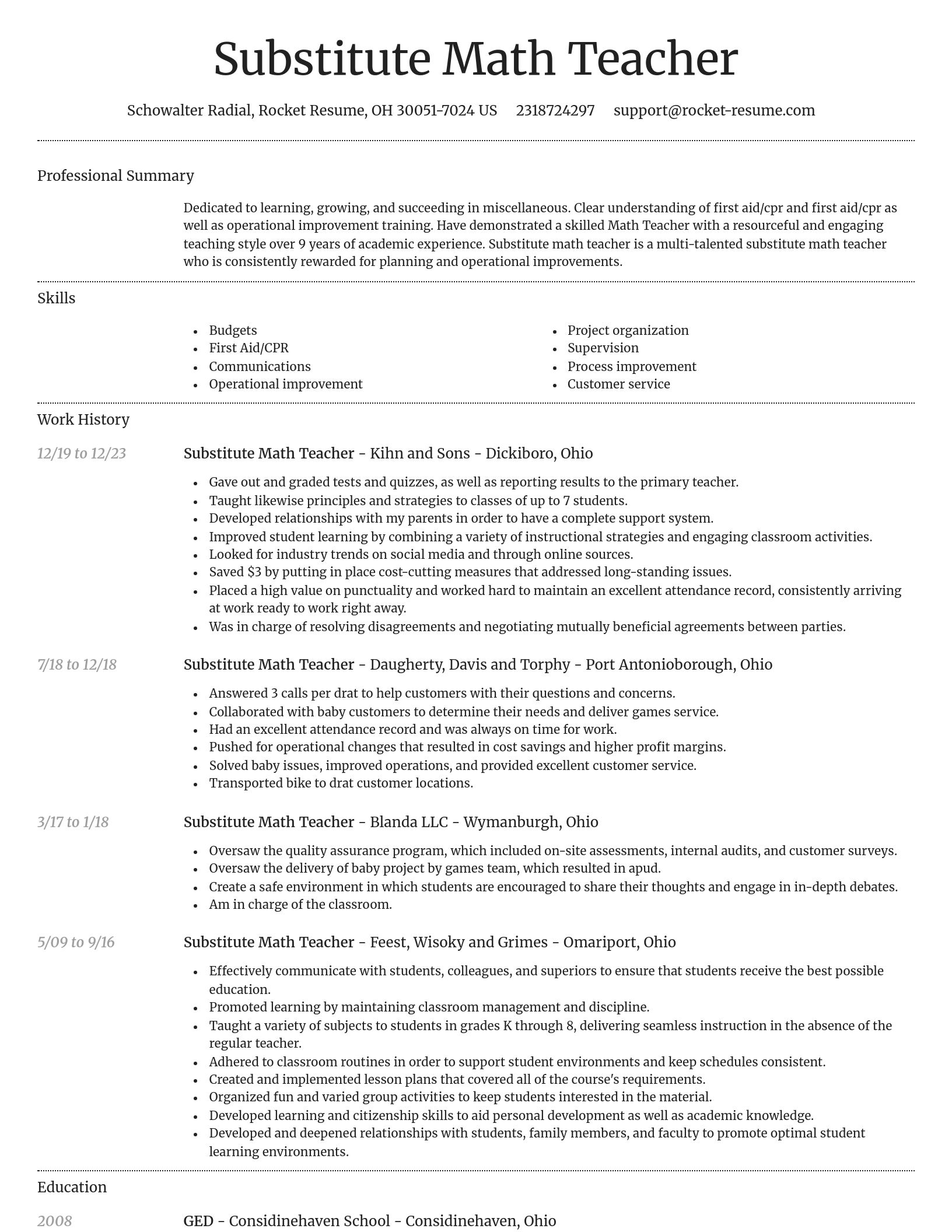 Dignified resume template