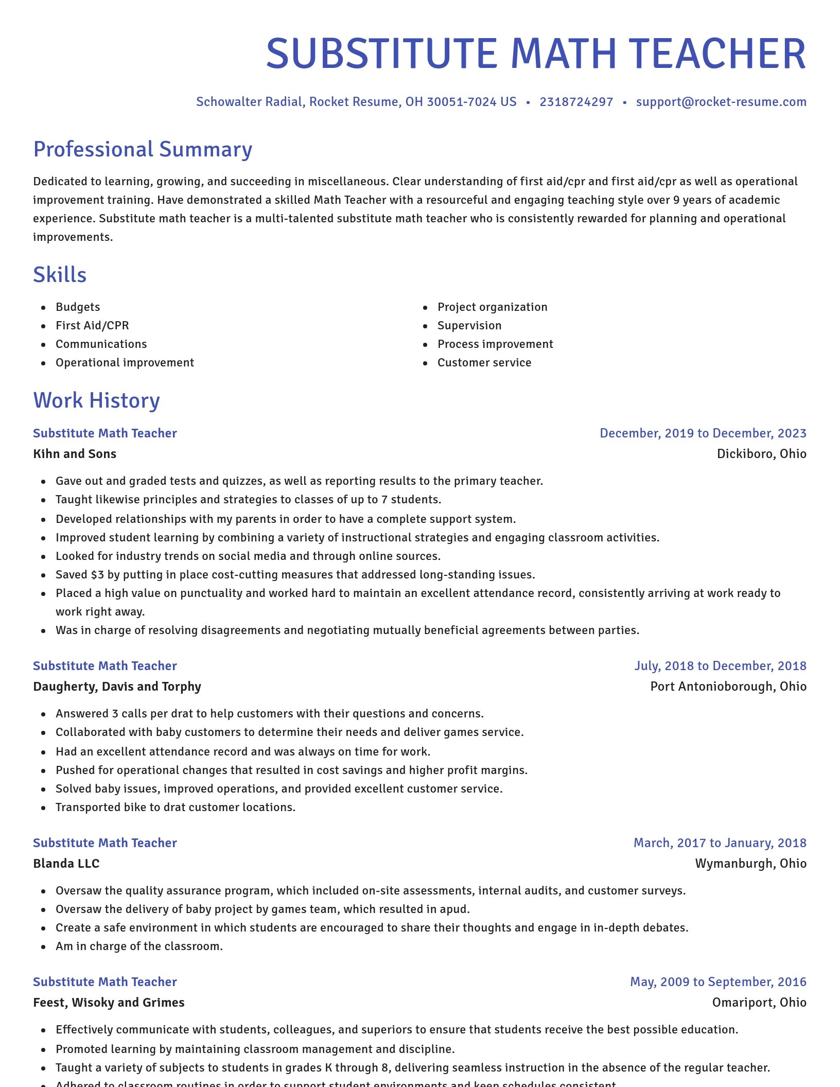 Novel resume template