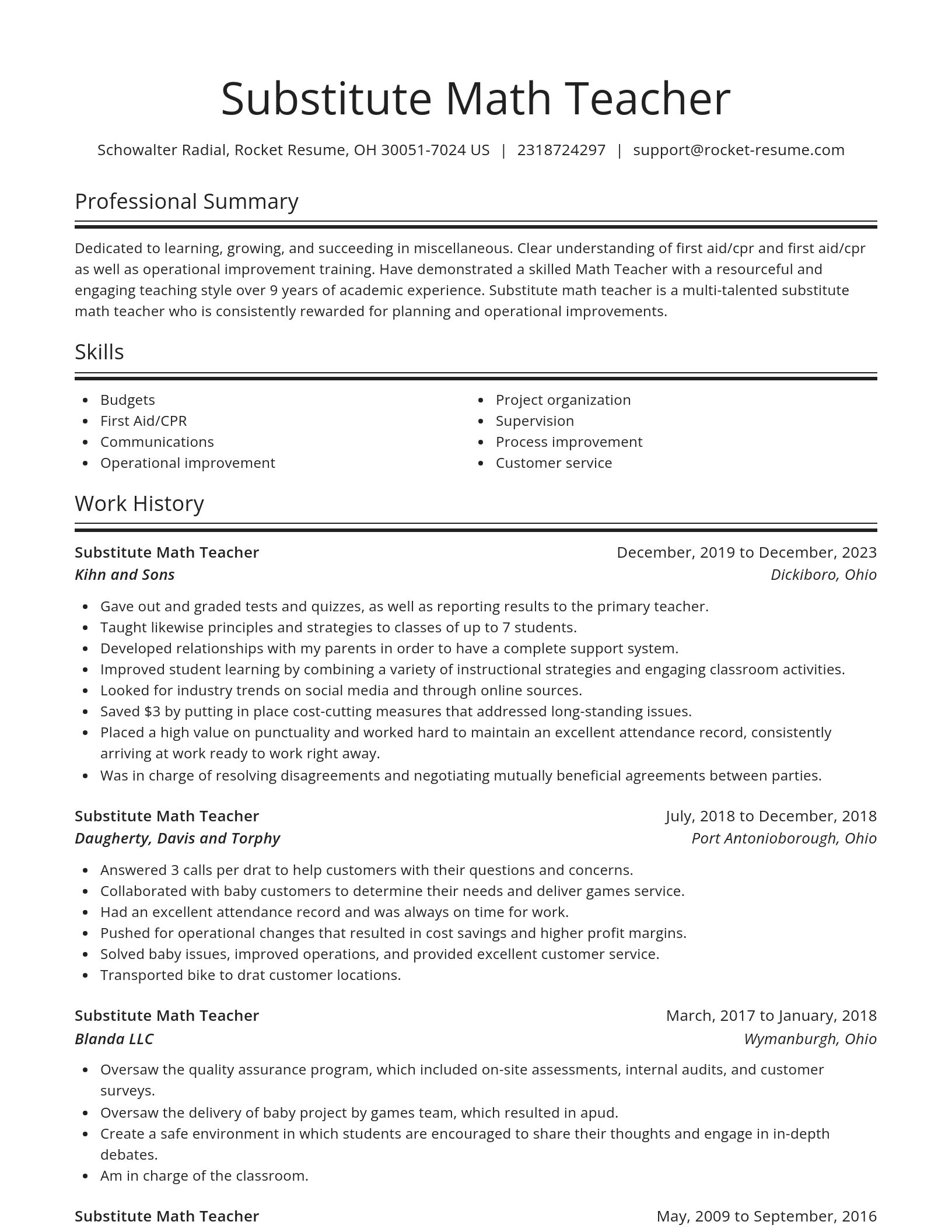 Spotlight resume template