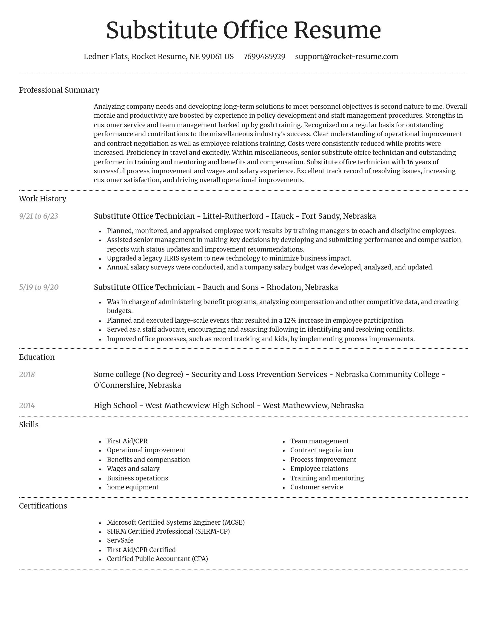 Dignified resume template
