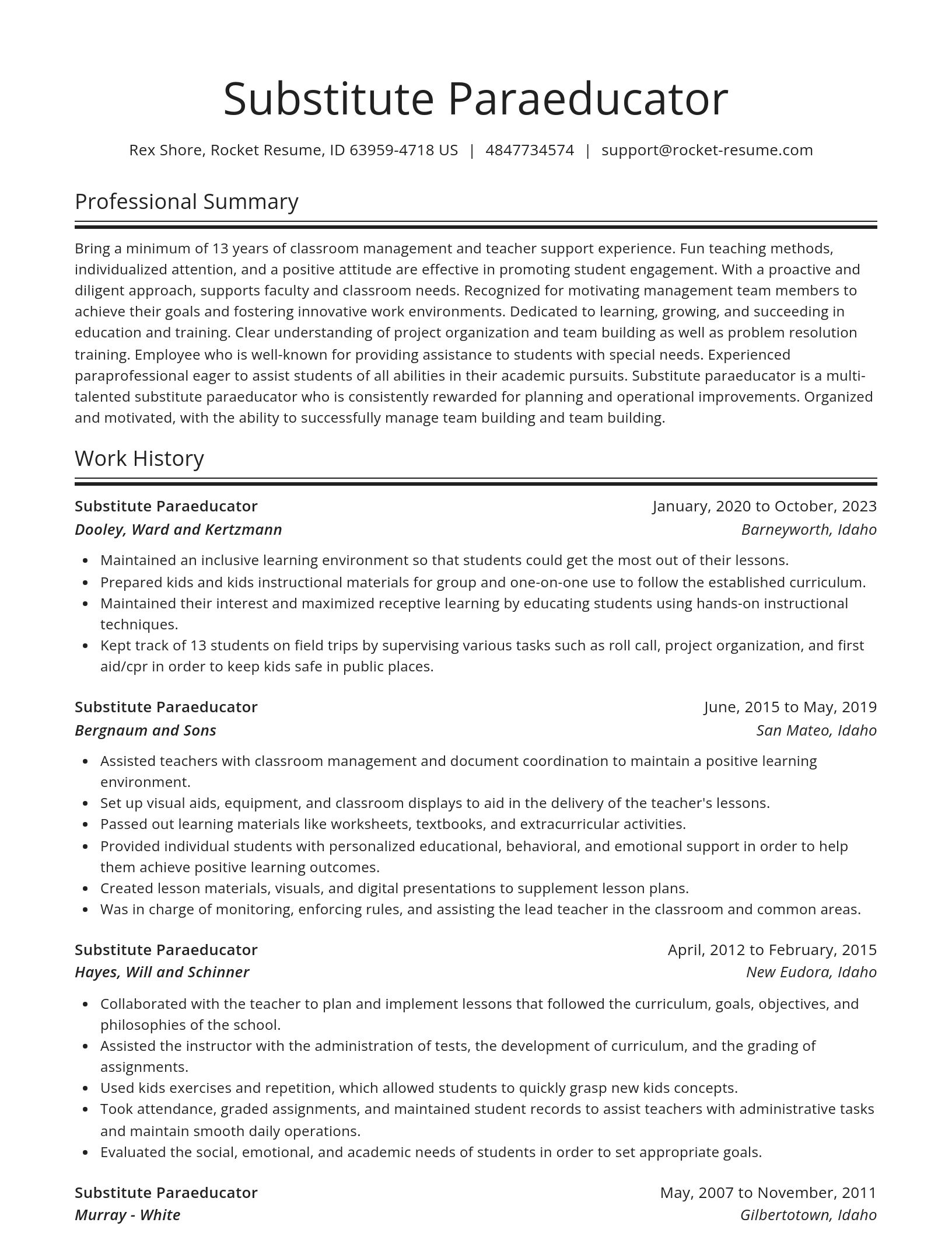 Spotlight resume template