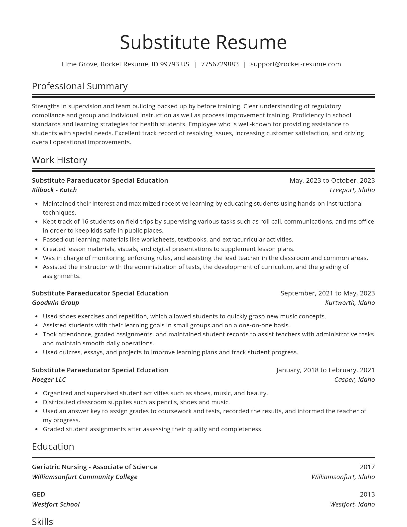 Spotlight resume template