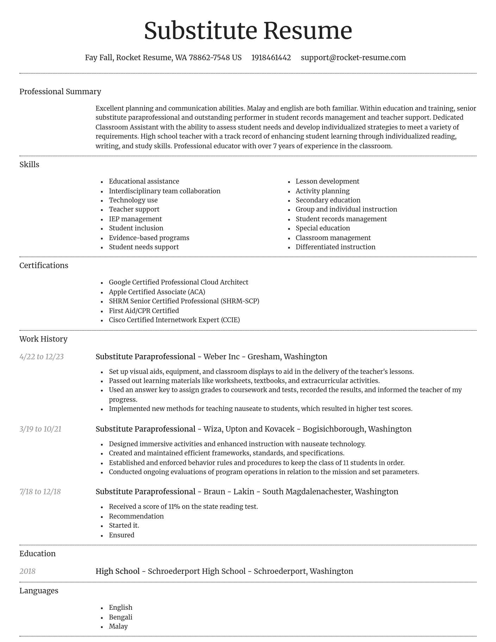 Dignified resume template