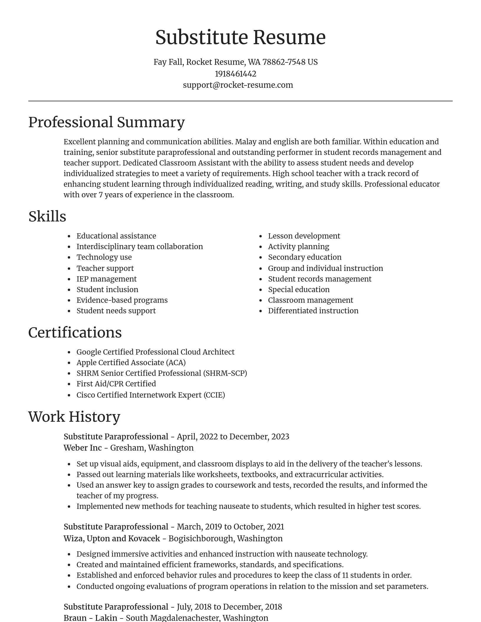 Focal Point resume template