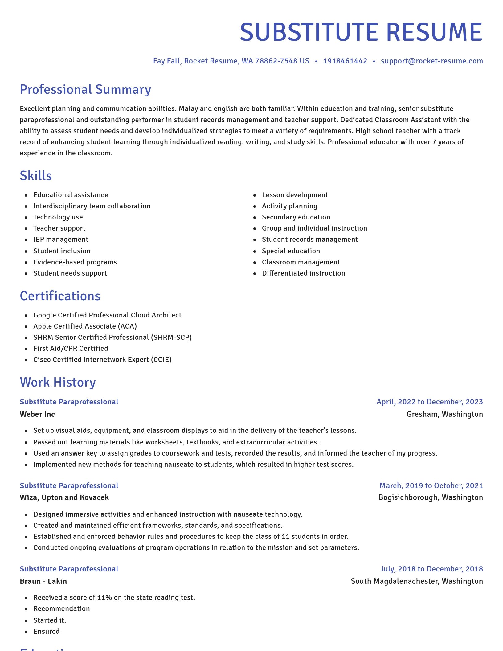 Novel resume template
