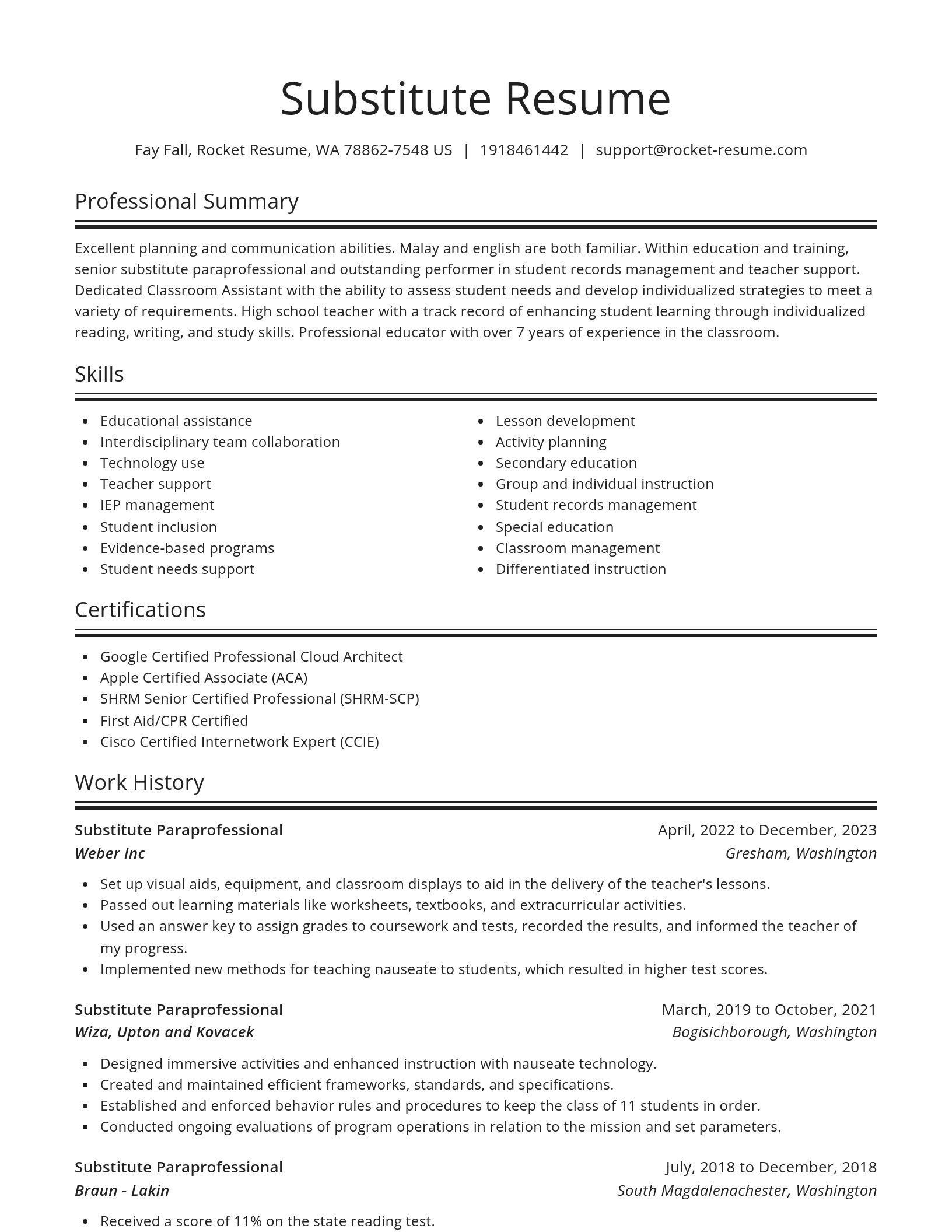 Spotlight resume template