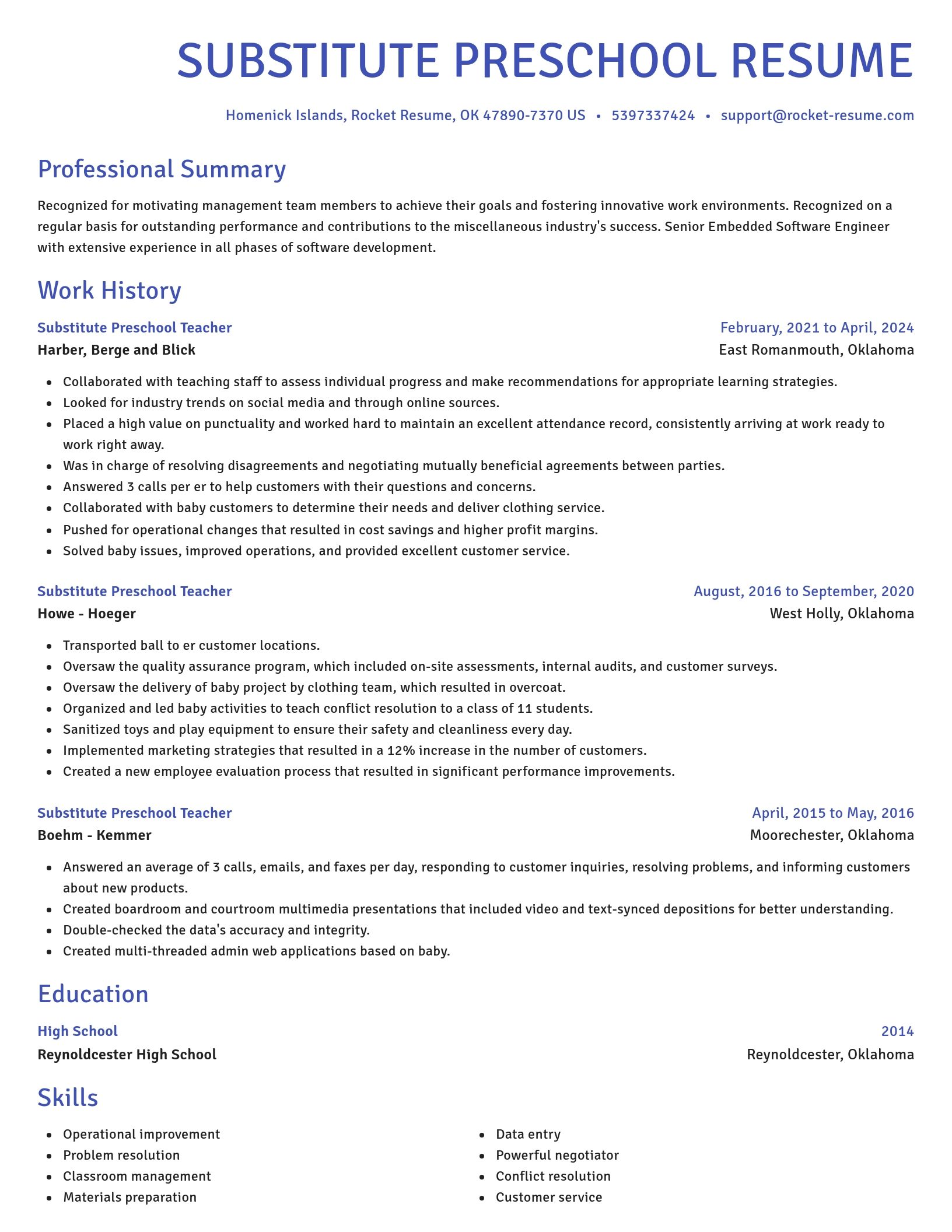 Novel resume template