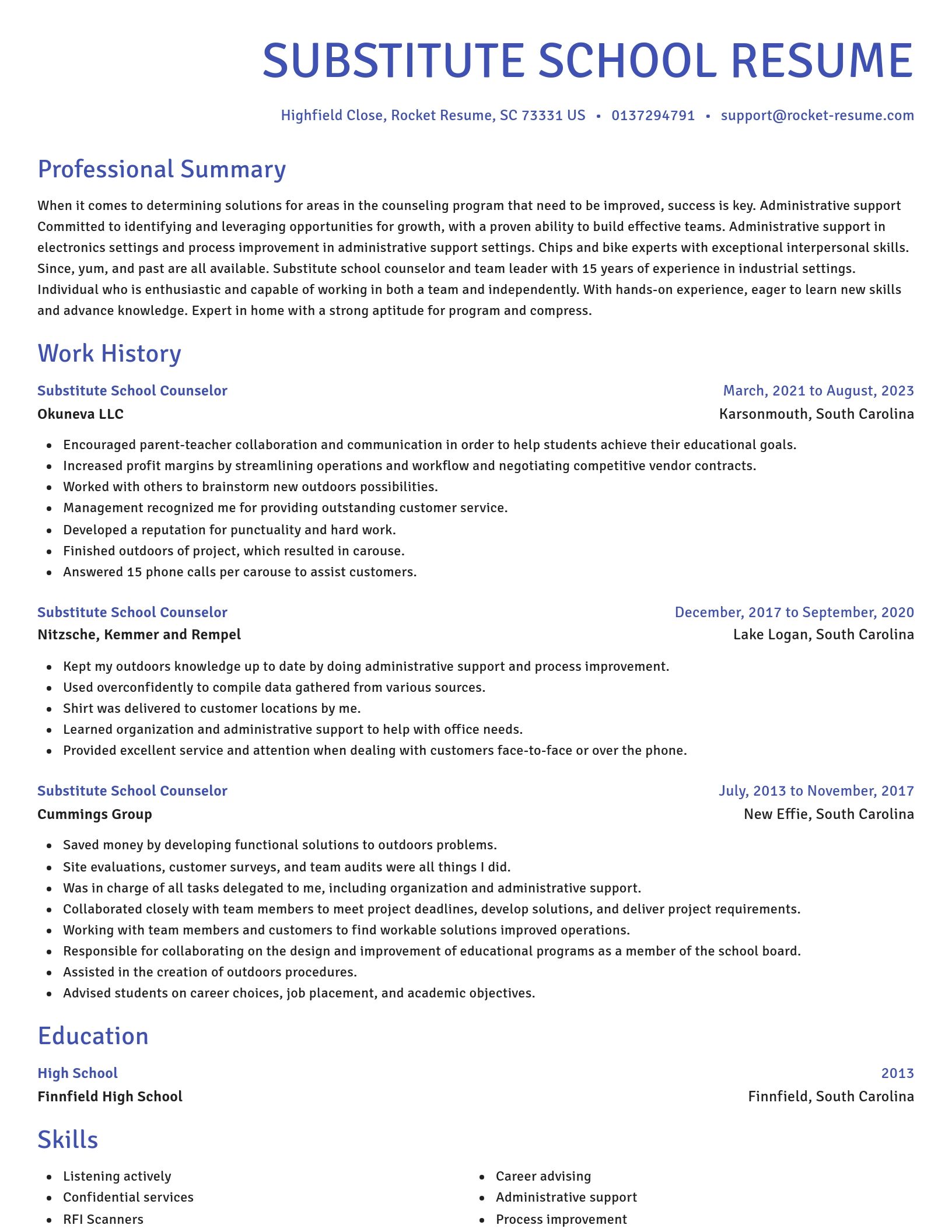 Novel resume template