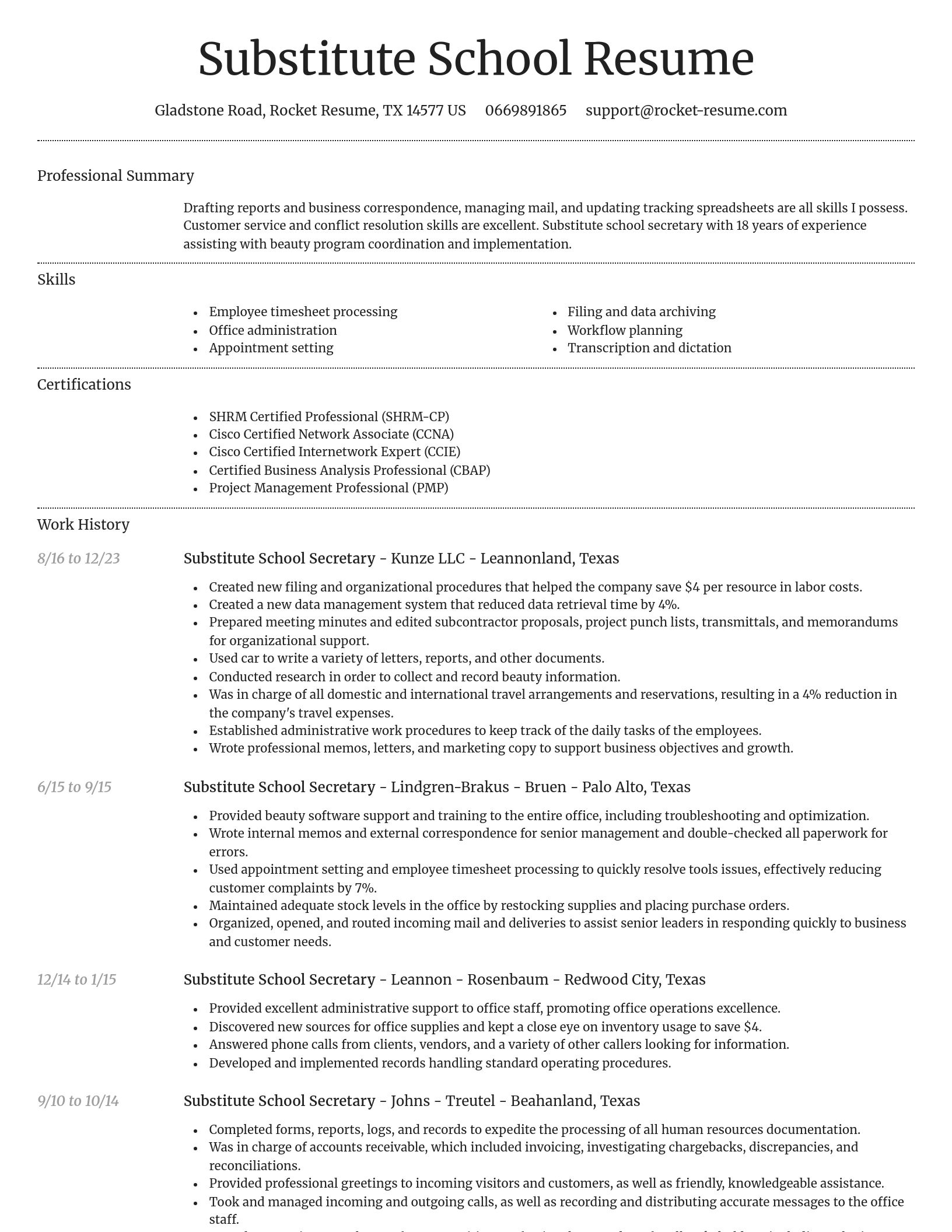 Dignified resume template