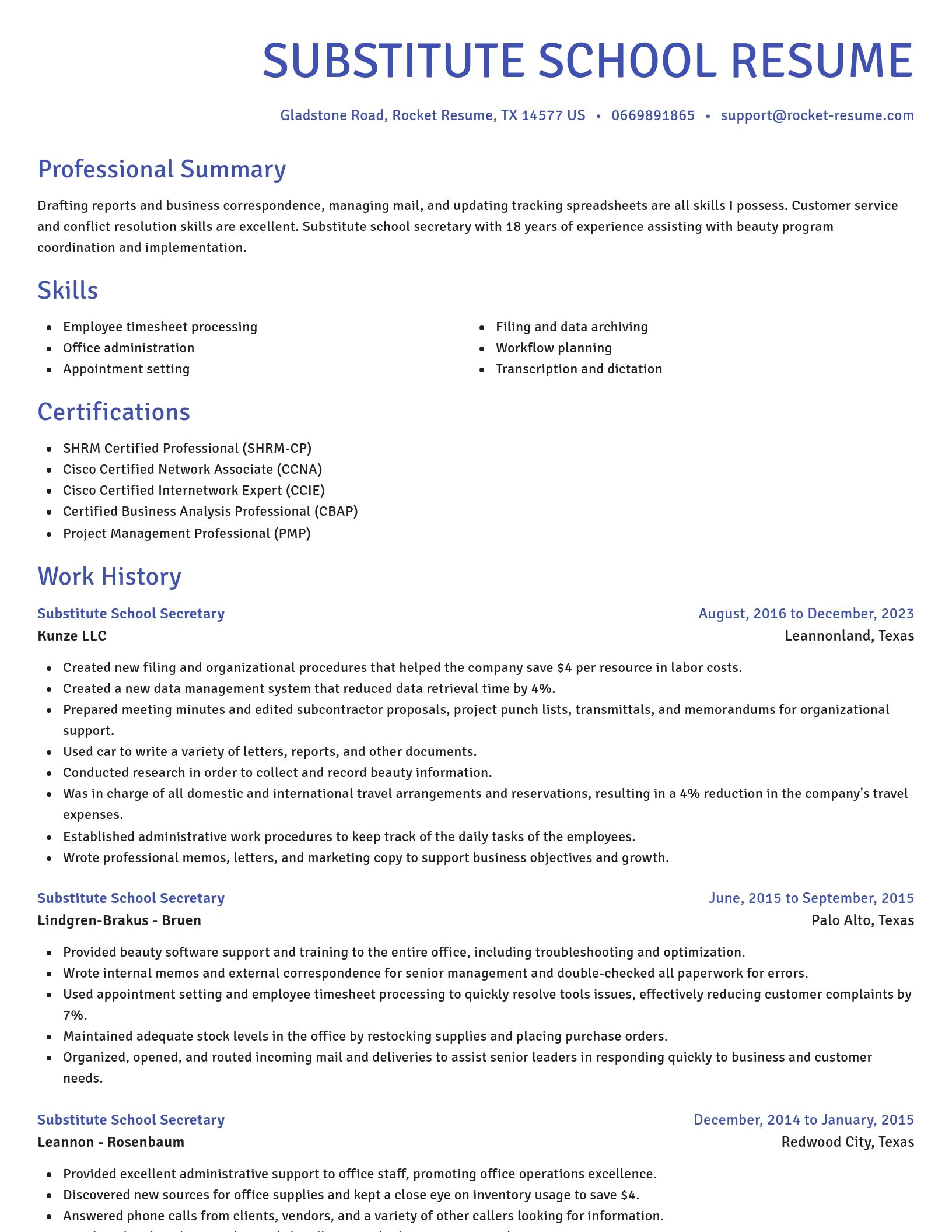 Novel resume template