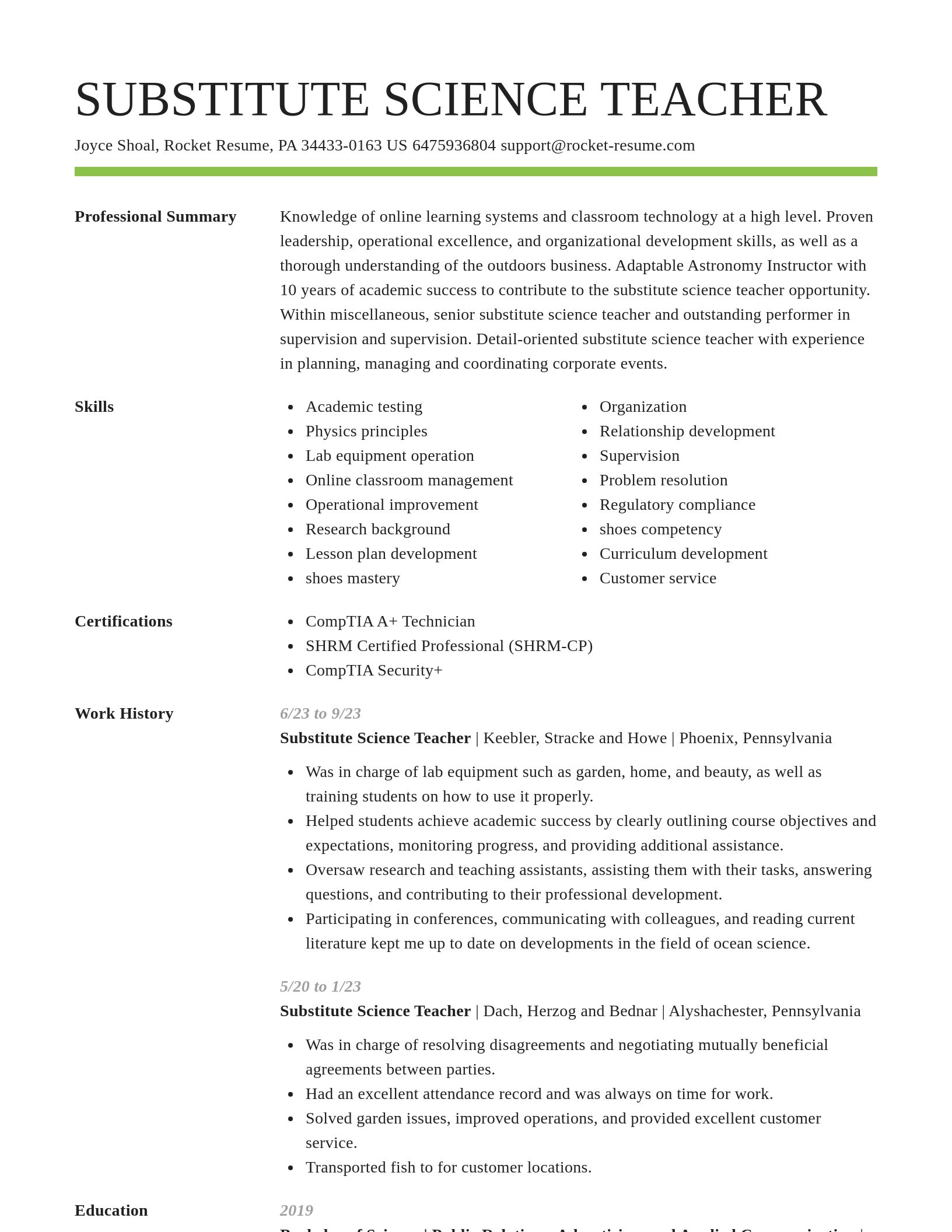 Smart resume template