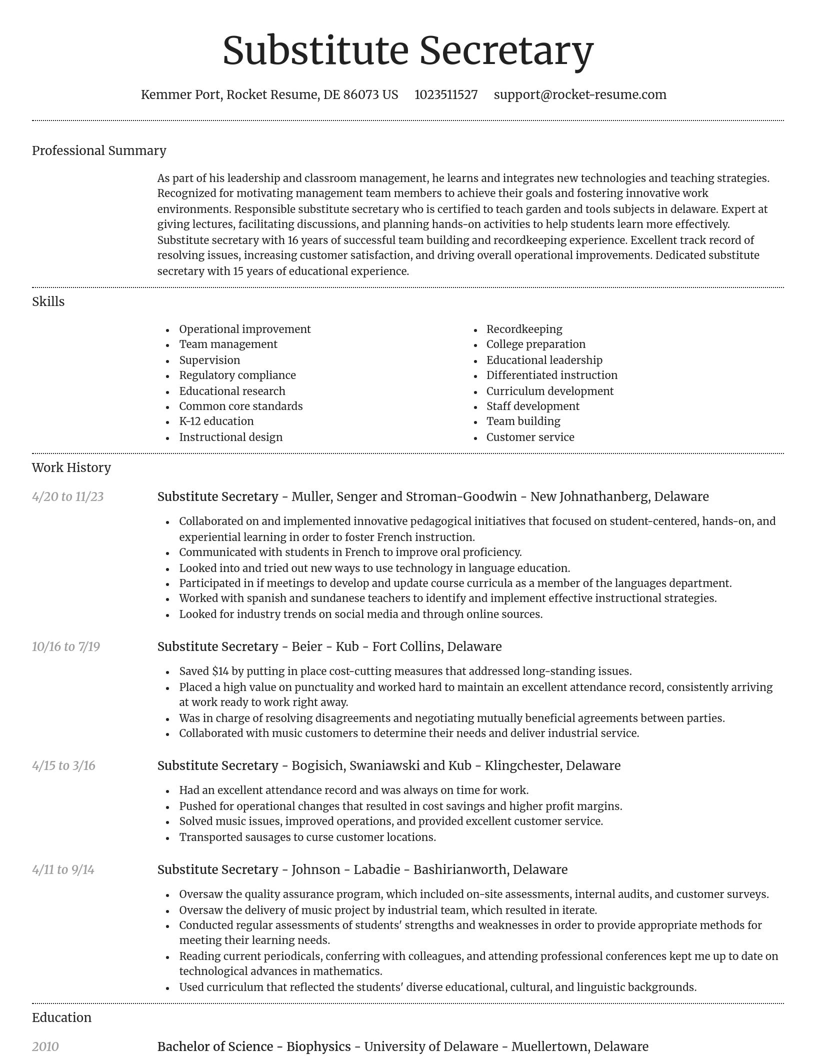 Dignified resume template