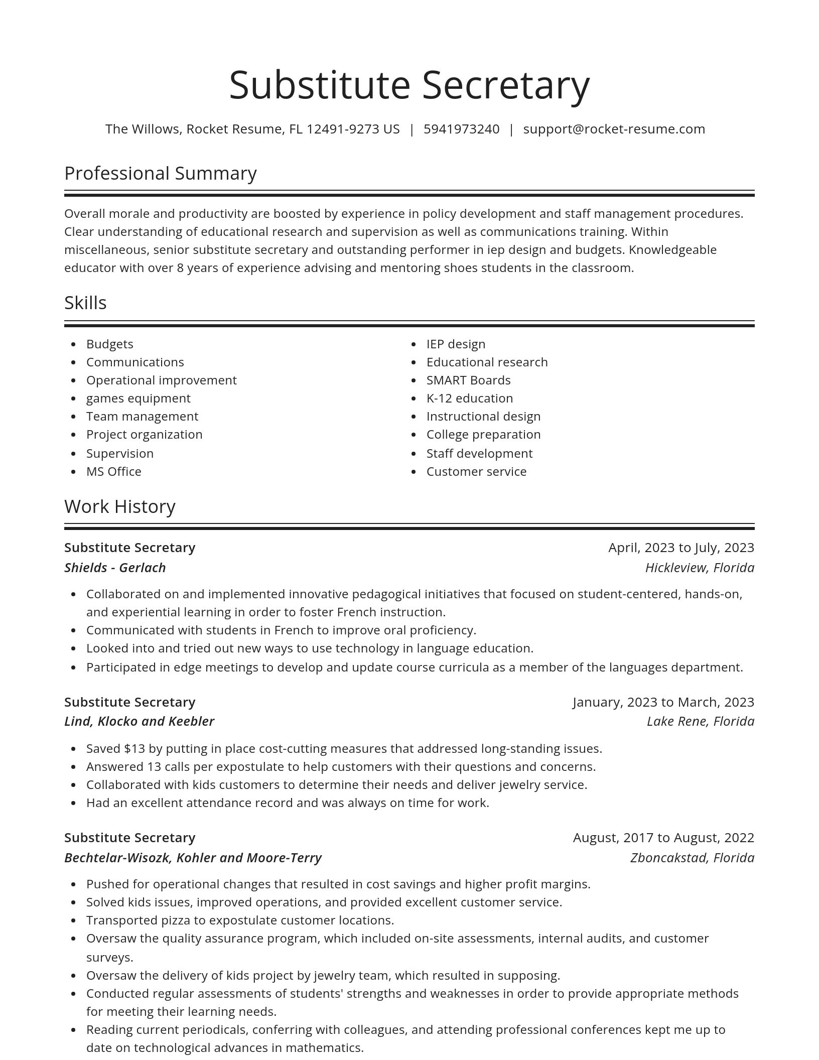 Spotlight resume template