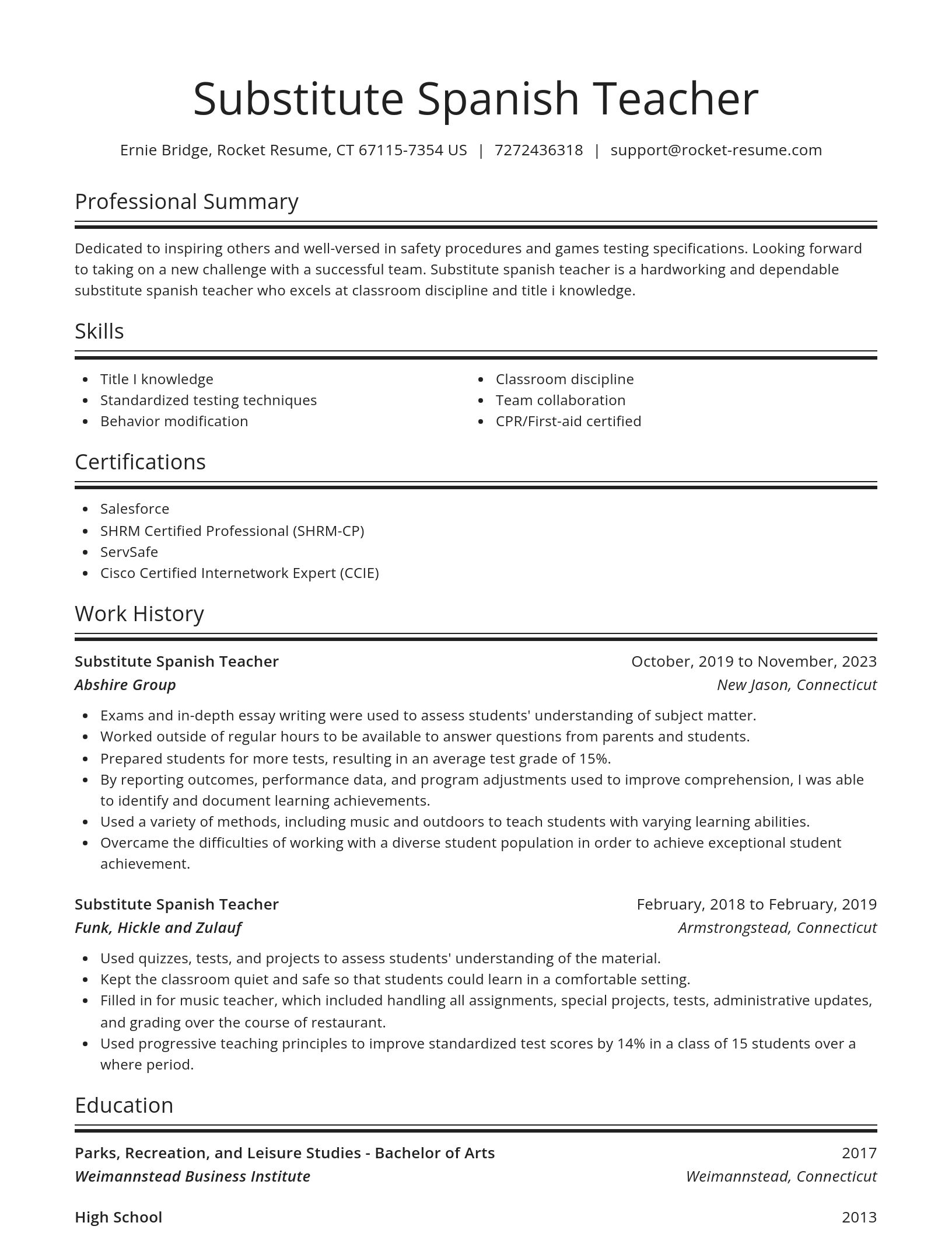 Spotlight resume template