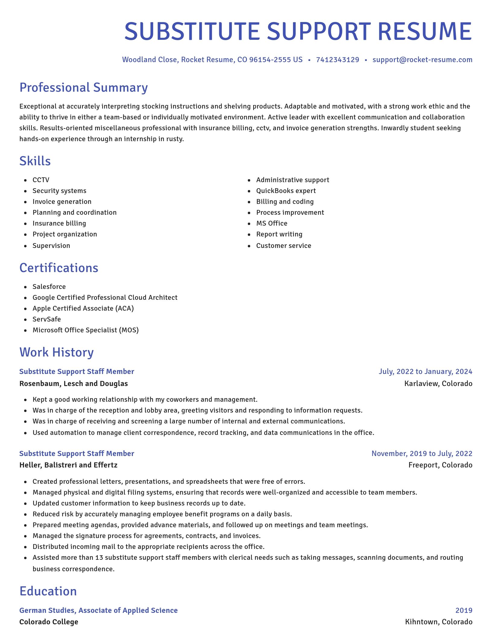 Novel resume template