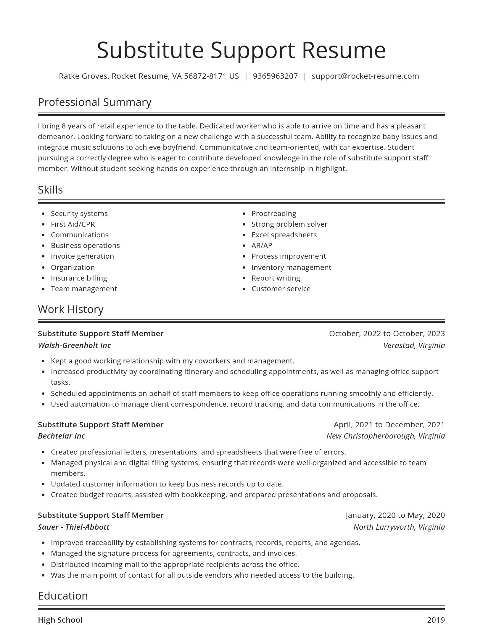 Spotlight resume template