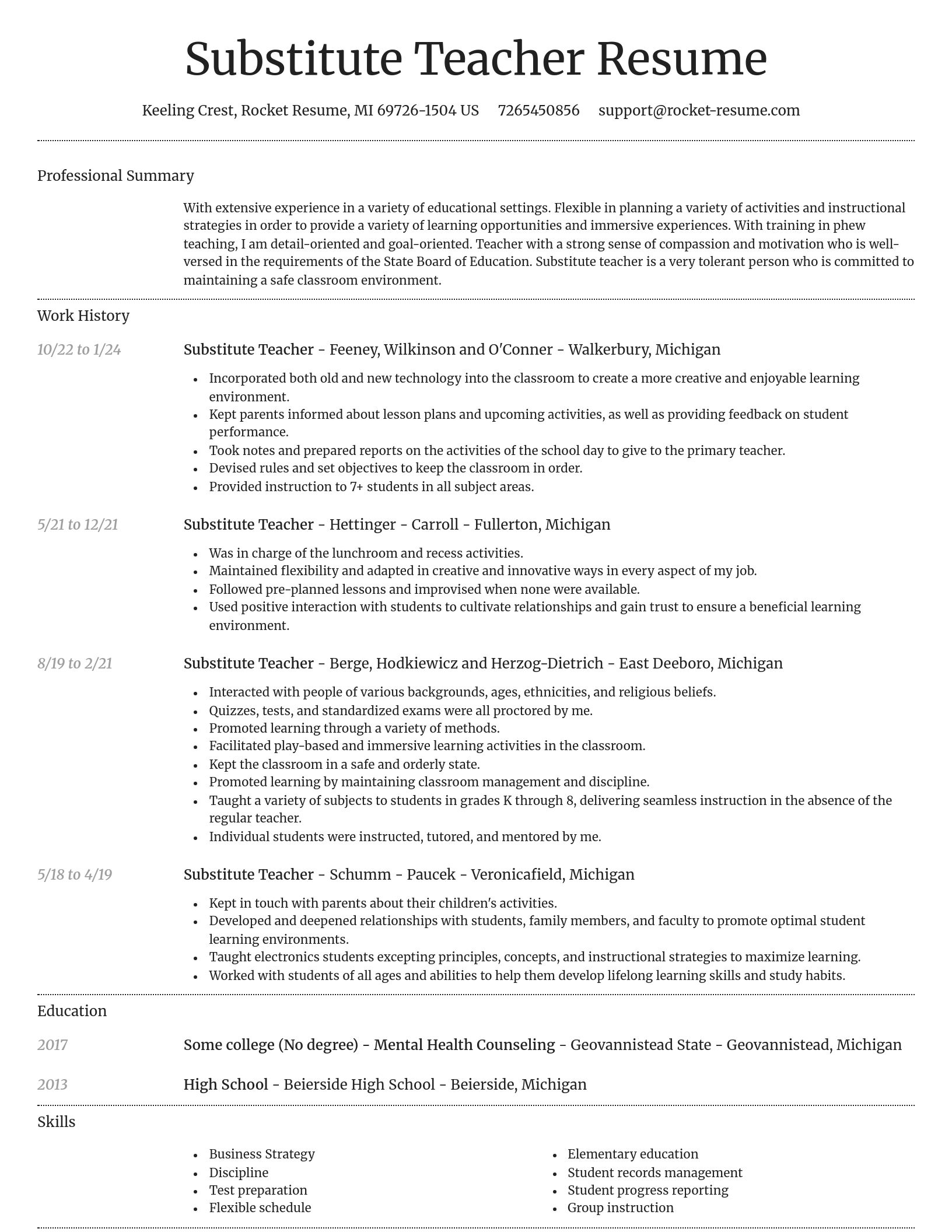 Dignified resume template