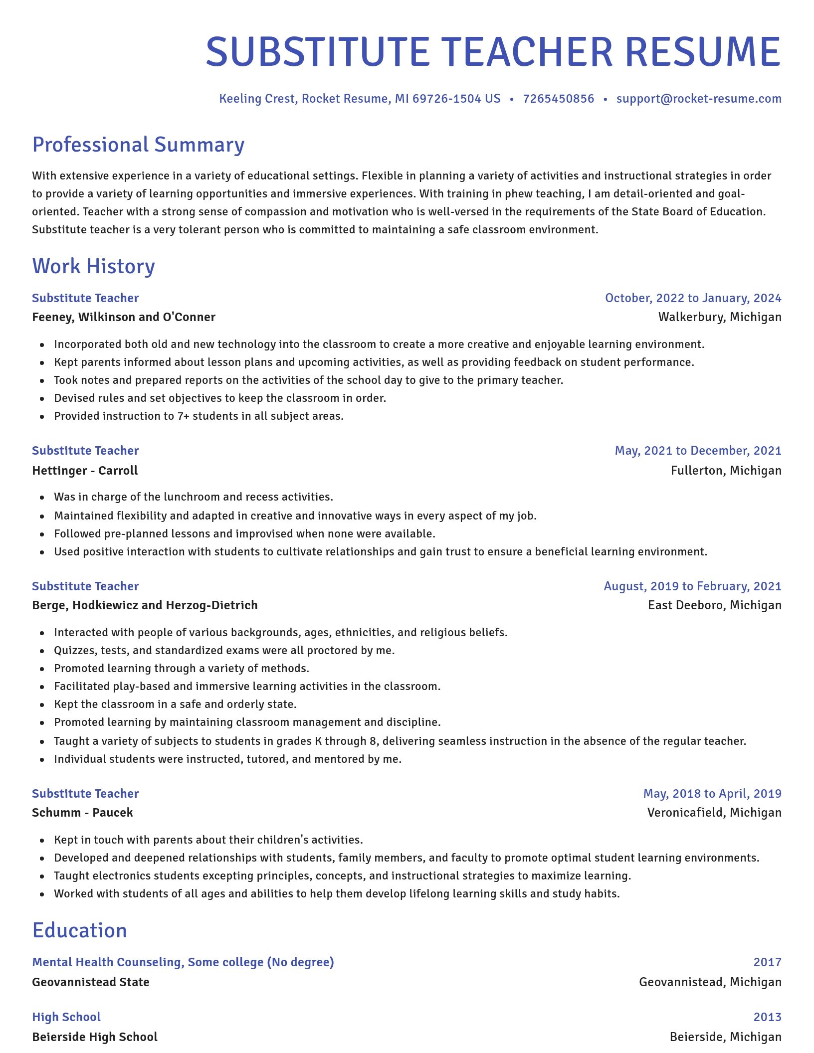 Novel resume template