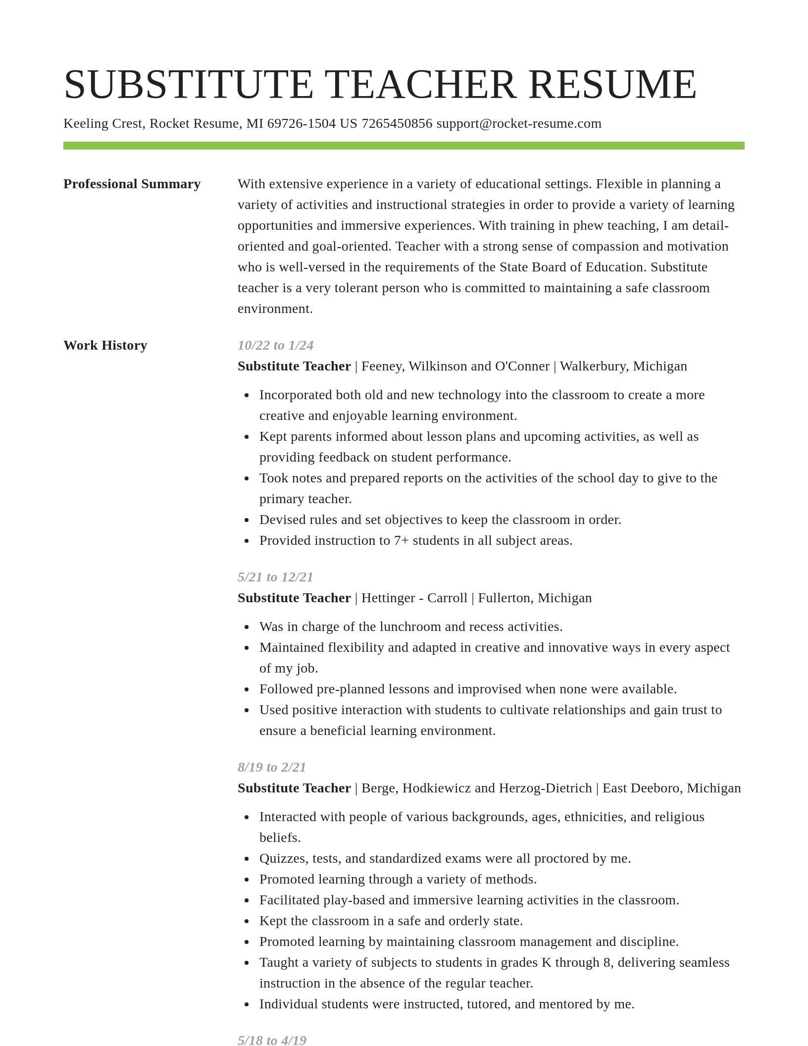 Smart resume template