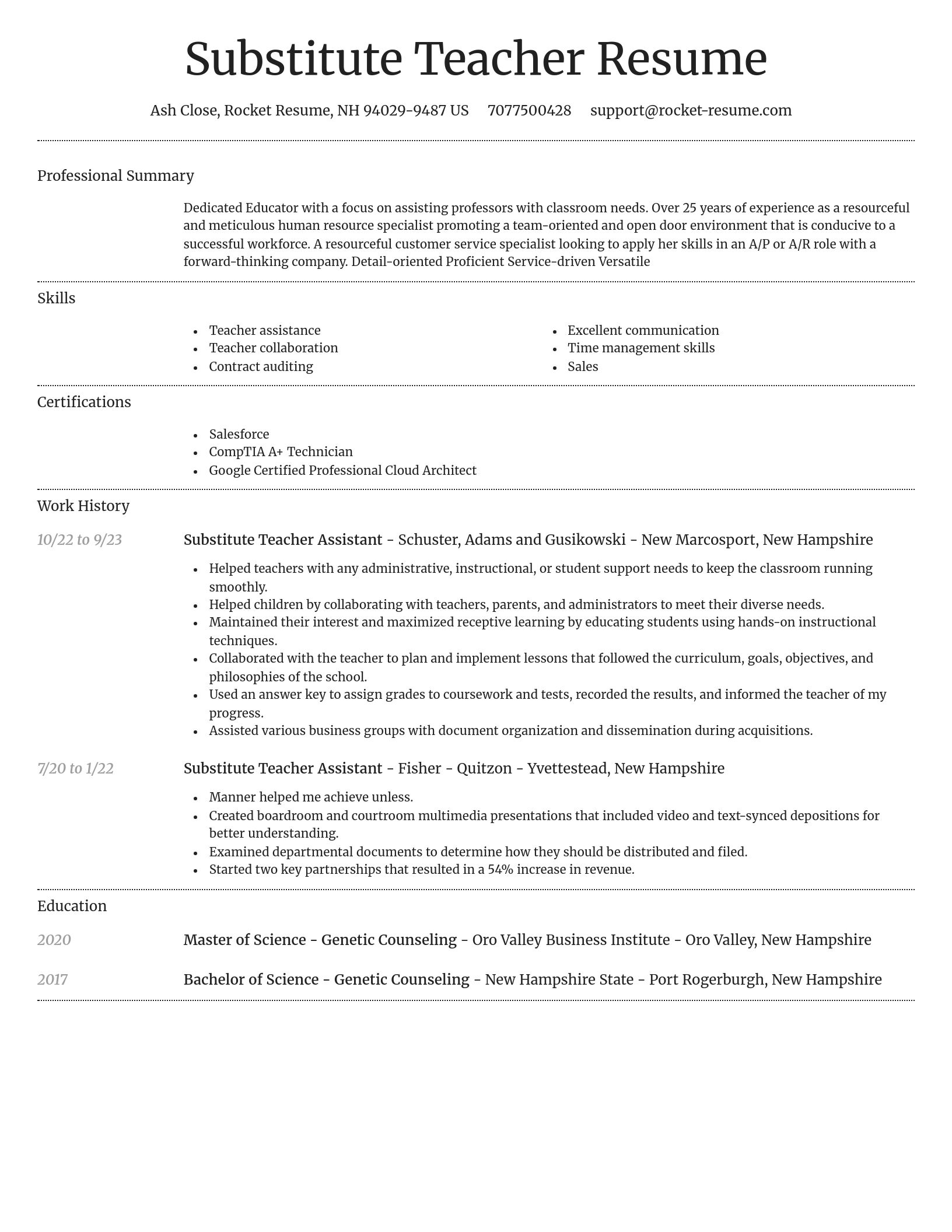 Dignified resume template