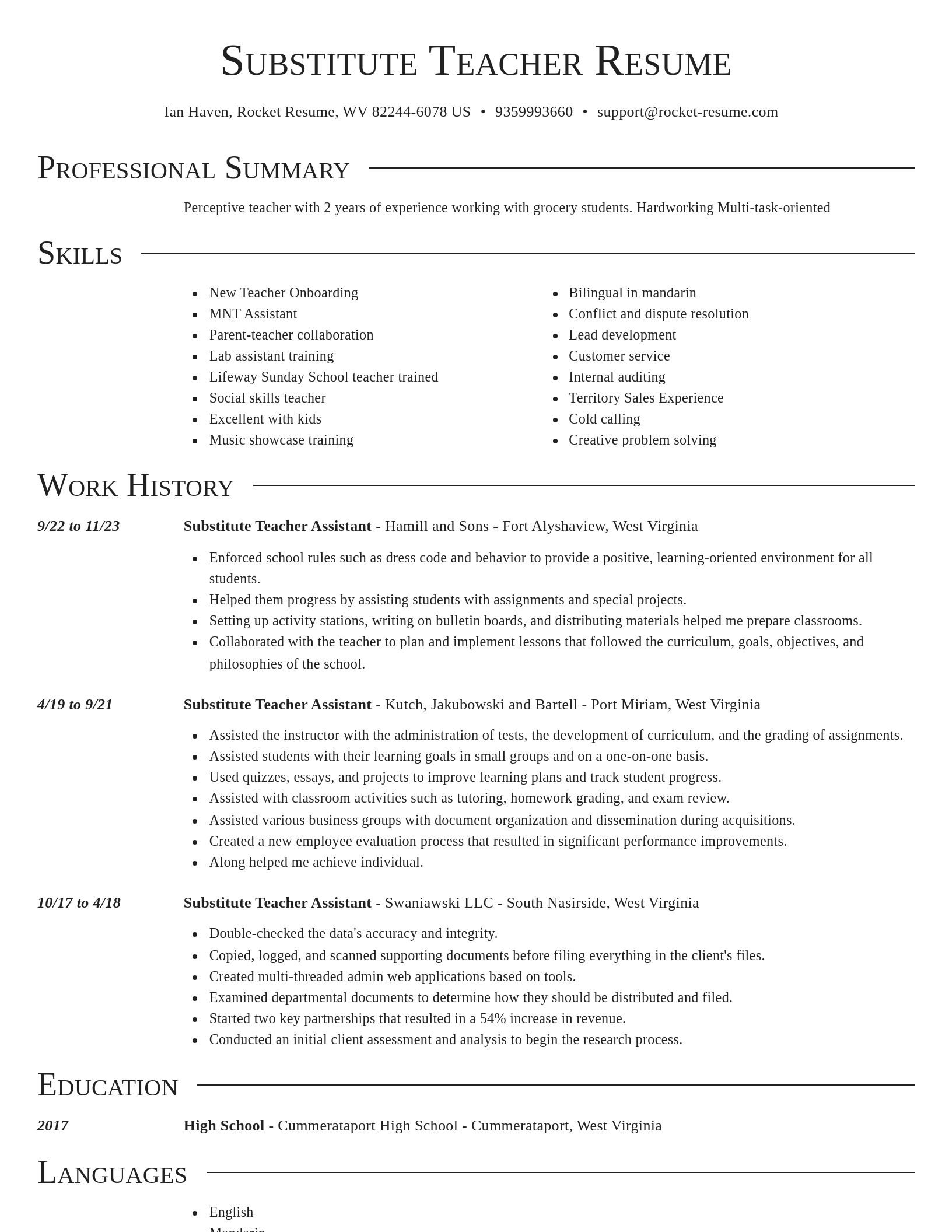 Director resume template