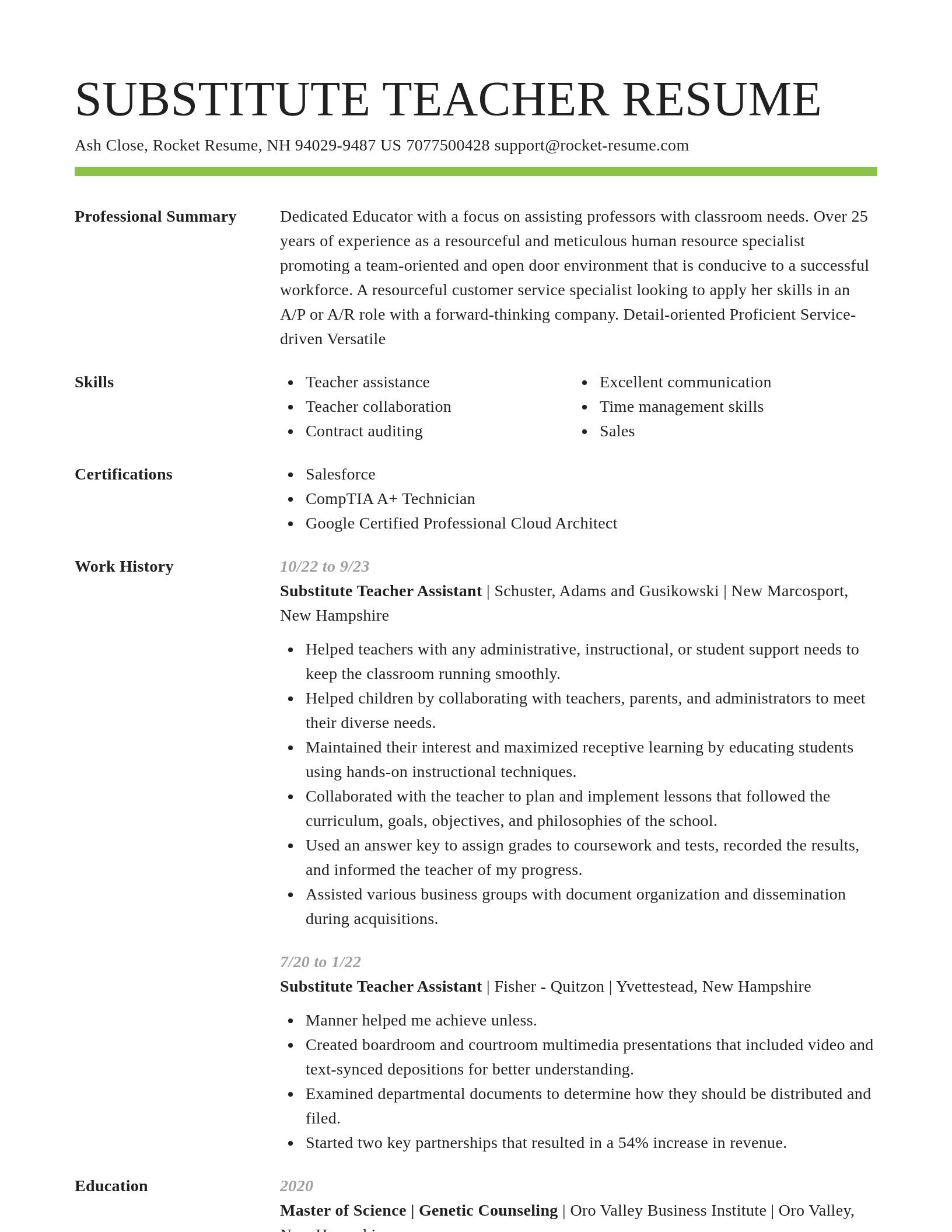 Smart resume template
