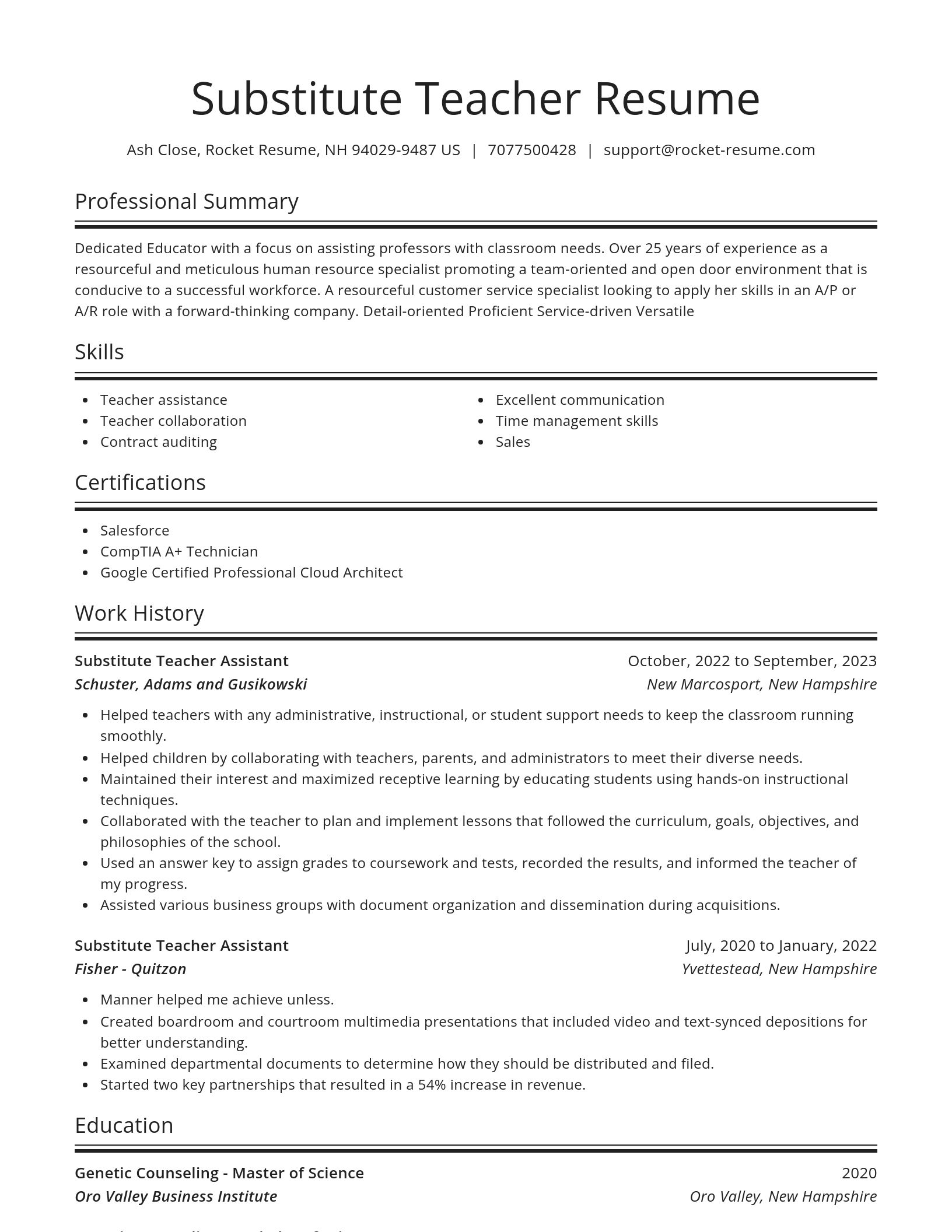 Spotlight resume template