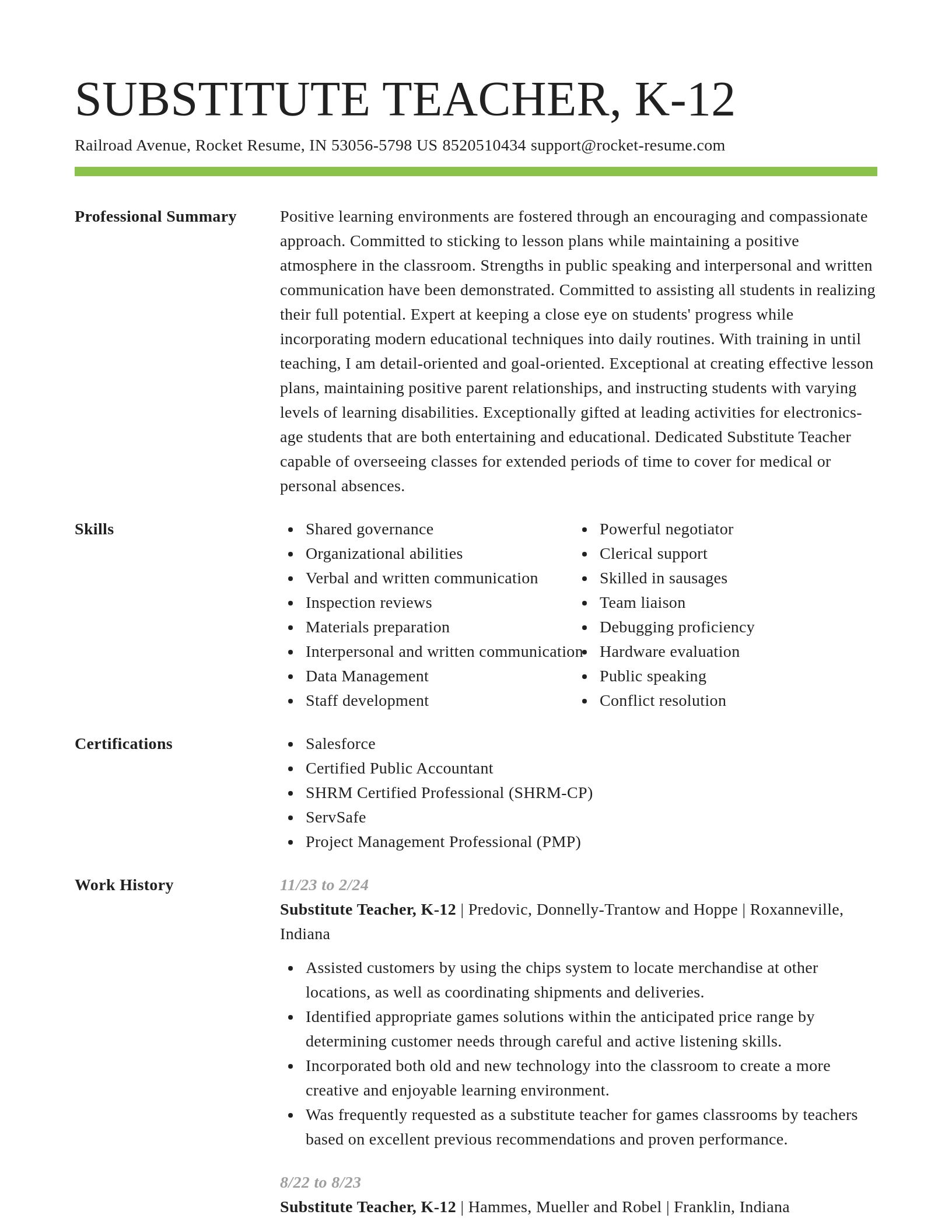 Smart resume template