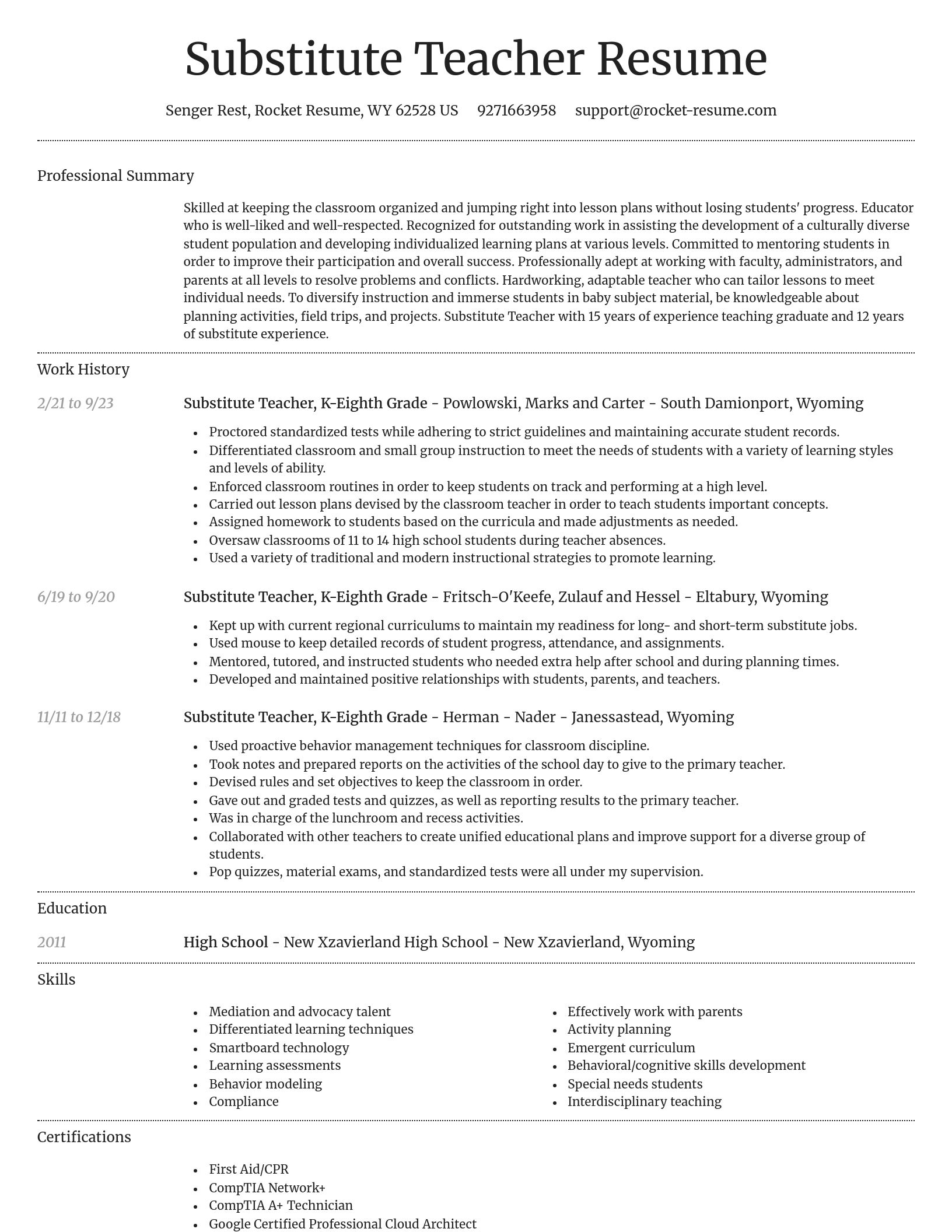 Dignified resume template